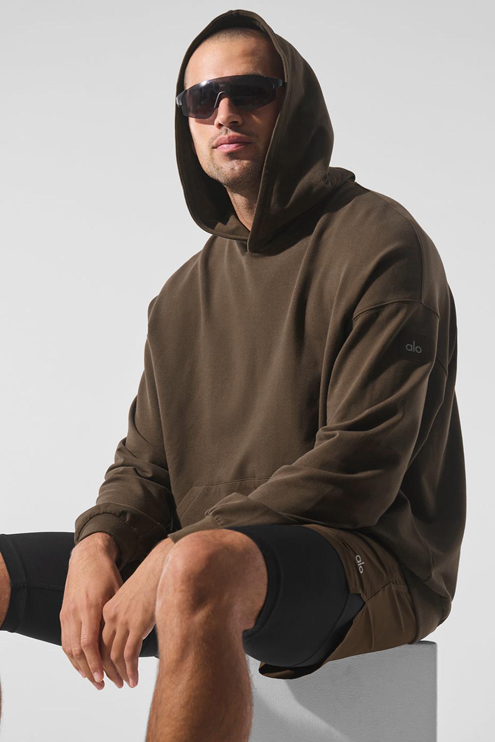 Espresso Men Alo Yoga Double Take Hoodie | Australia  28063-RHBC