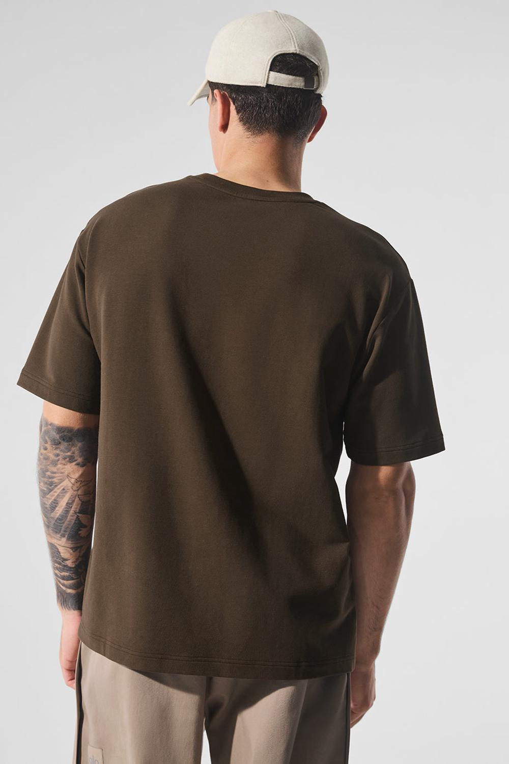 Espresso Men Alo Yoga Double Take Short Sleeve | Australia  12098-OBKD