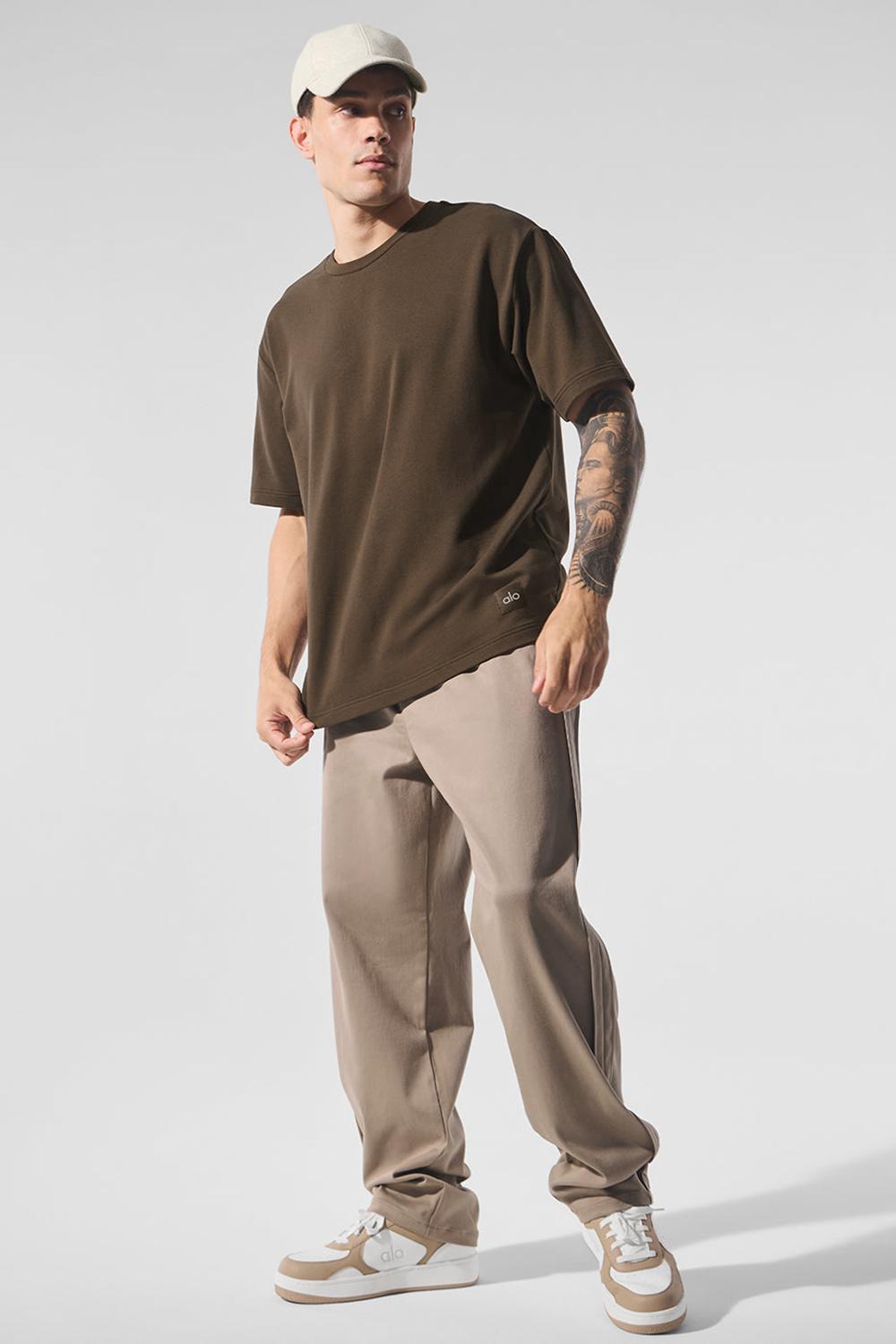 Espresso Men Alo Yoga Double Take Short Sleeve | Australia  12098-OBKD