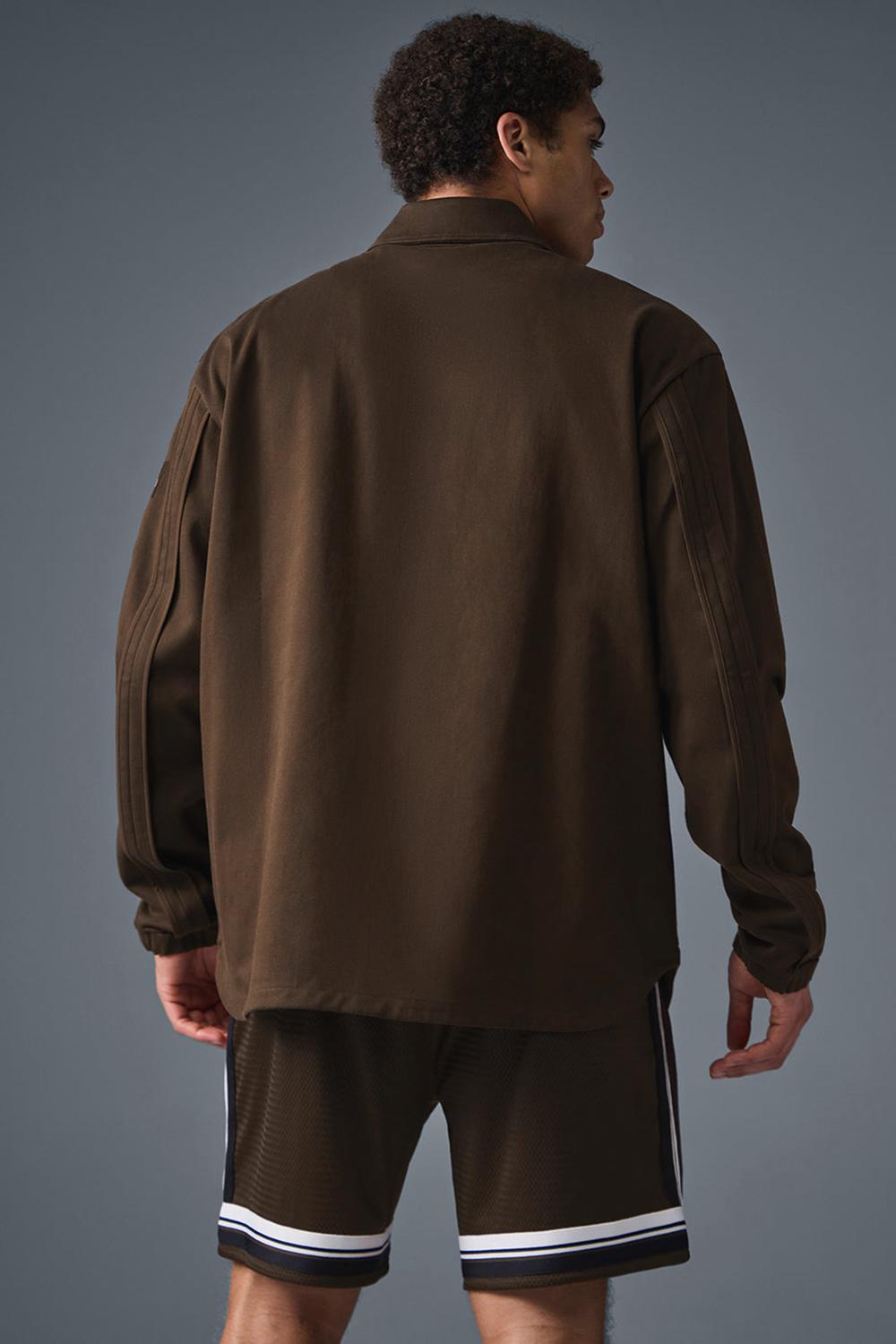 Espresso Men Alo Yoga Edition Sueded Jacket | Australia  57342-LQPX