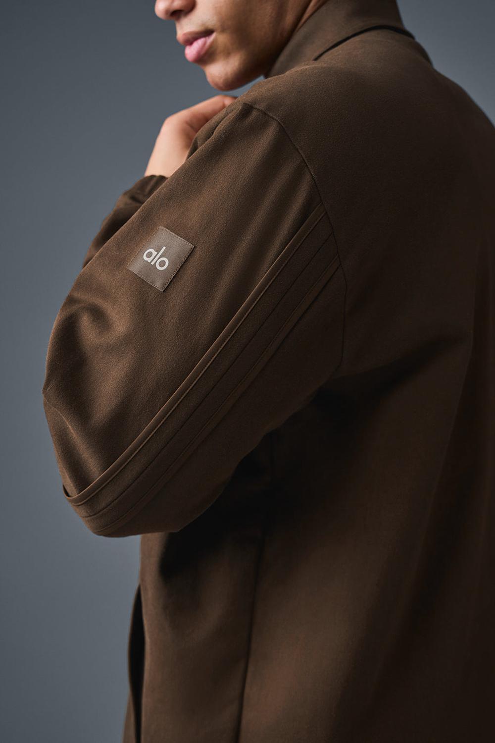 Espresso Men Alo Yoga Edition Sueded Jacket | Australia  57342-LQPX