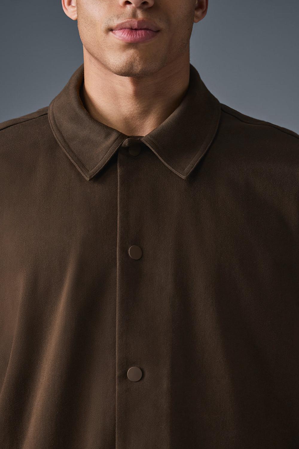 Espresso Men Alo Yoga Edition Sueded Jacket | Australia  57342-LQPX