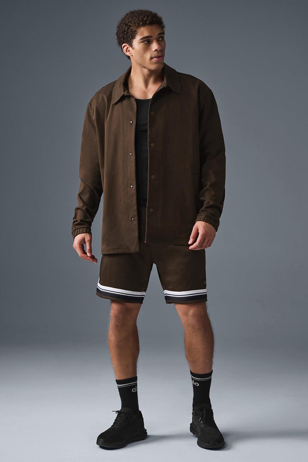 Espresso Men Alo Yoga Edition Sueded Jacket | Australia  57342-LQPX
