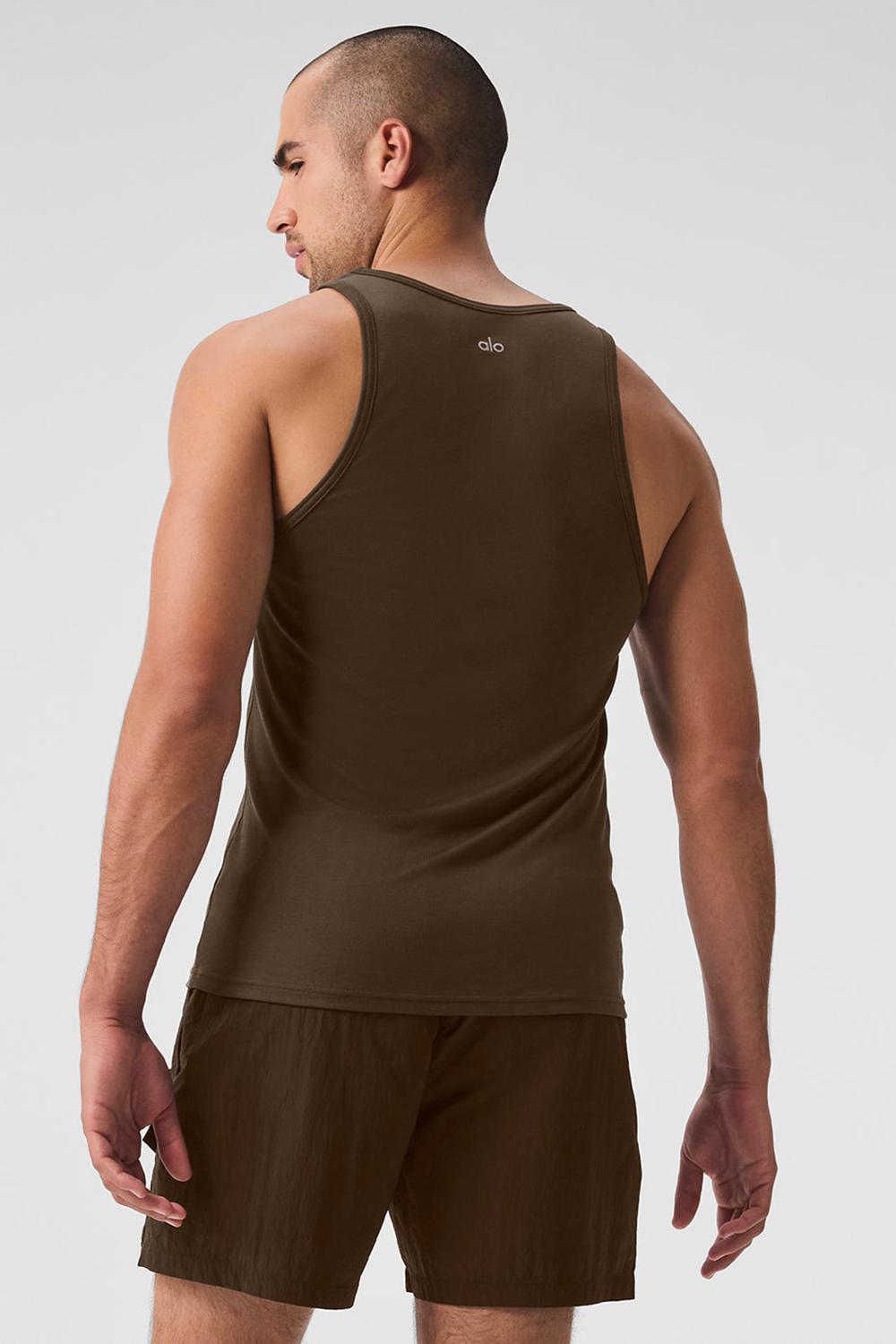 Espresso Men Alo Yoga Everyday Modal Rib Tank | Australia  83174-XMQN