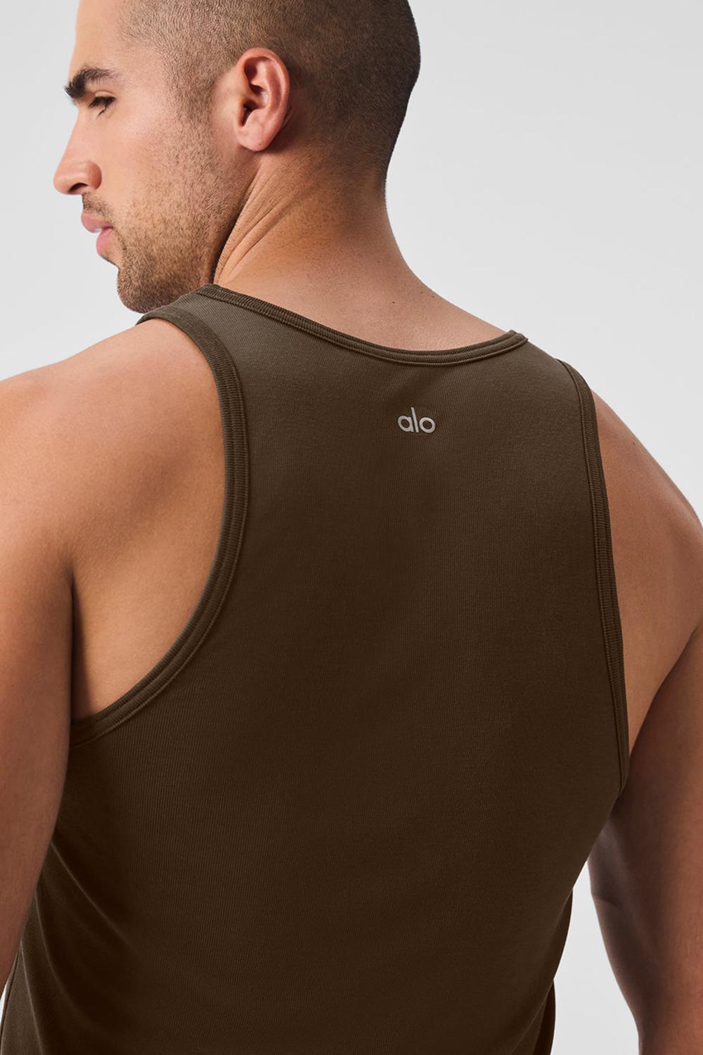 Espresso Men Alo Yoga Everyday Modal Rib Tank | Australia  83174-XMQN