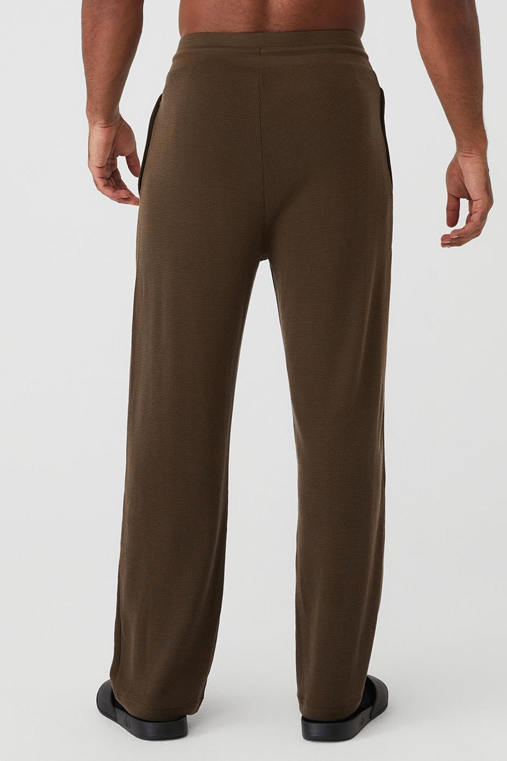 Espresso Men Alo Yoga Micro Waffle Fast Break Sweatpant | Australia  58139-WBOH