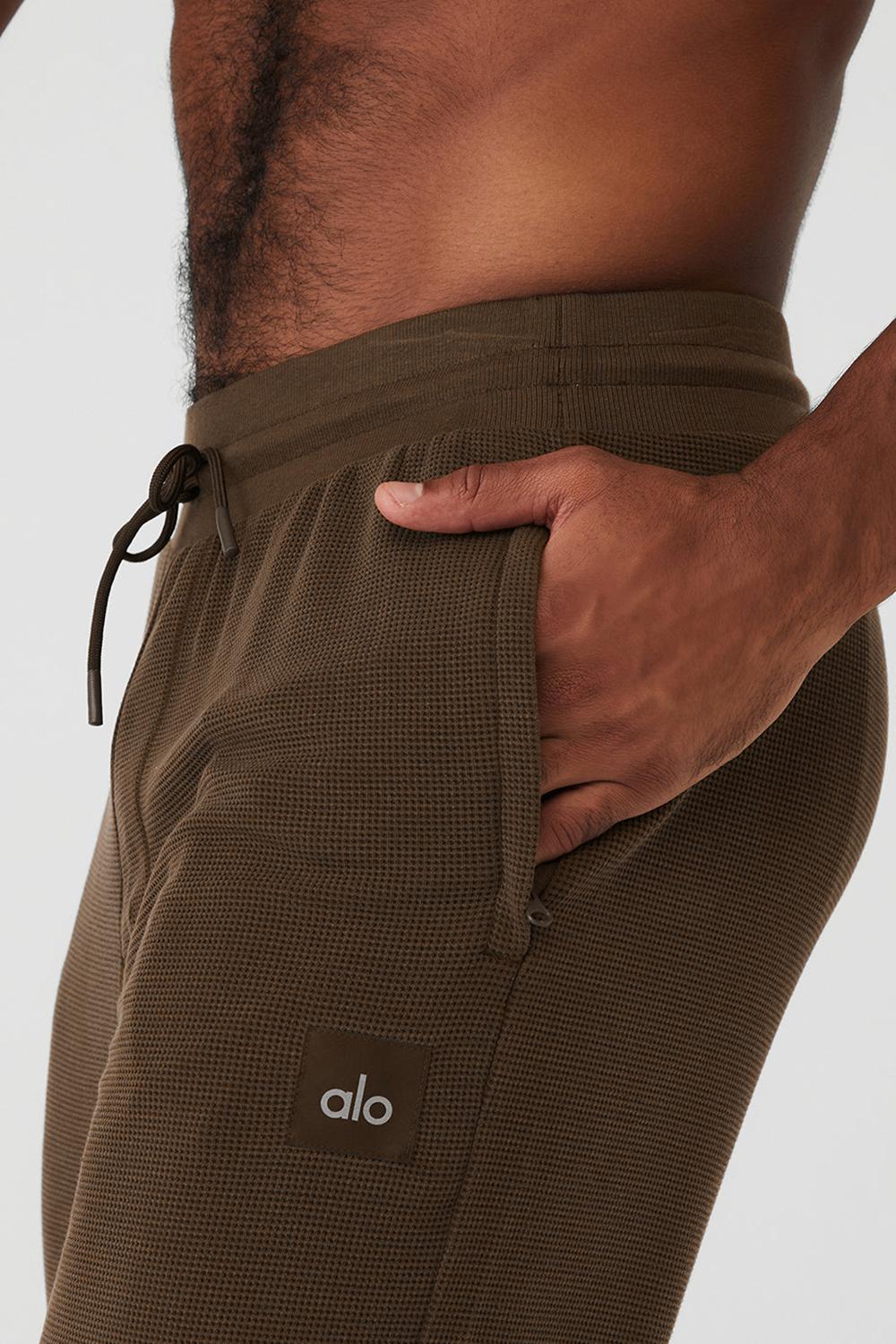 Espresso Men Alo Yoga Micro Waffle Fast Break Sweatpant | Australia  58139-WBOH