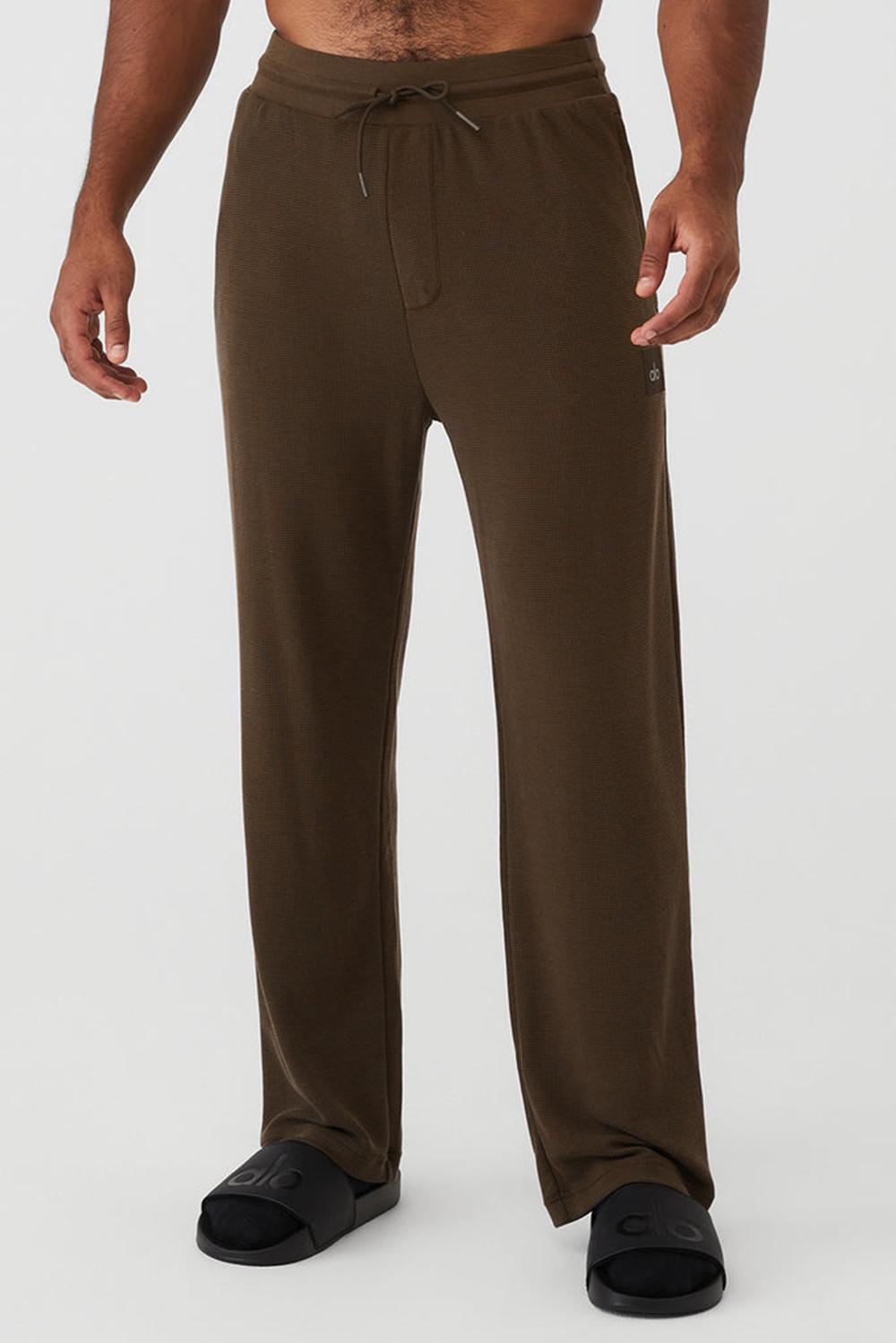 Espresso Men Alo Yoga Micro Waffle Fast Break Sweatpant | Australia  58139-WBOH
