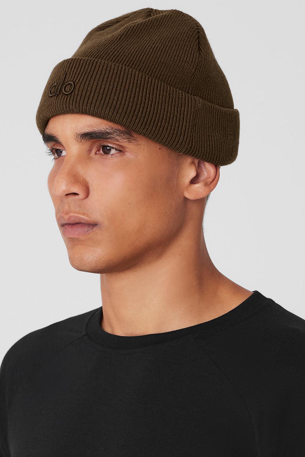 Espresso Men Alo Yoga Notable Beanie | Australia  42738-TMJN