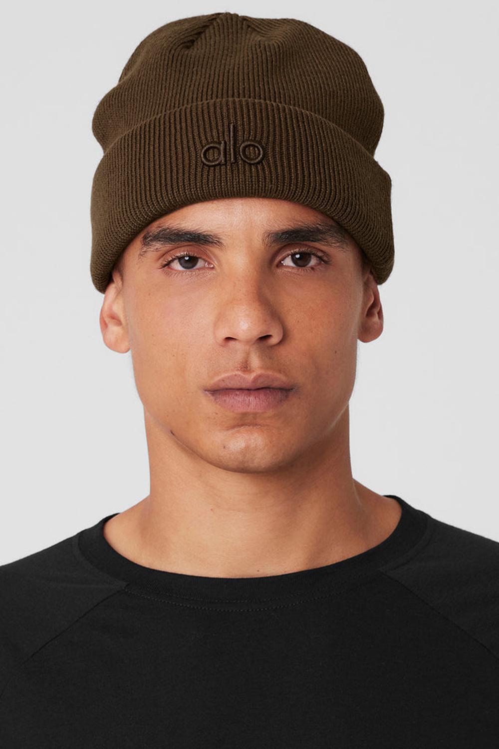 Espresso Men Alo Yoga Notable Beanie | Australia  42738-TMJN