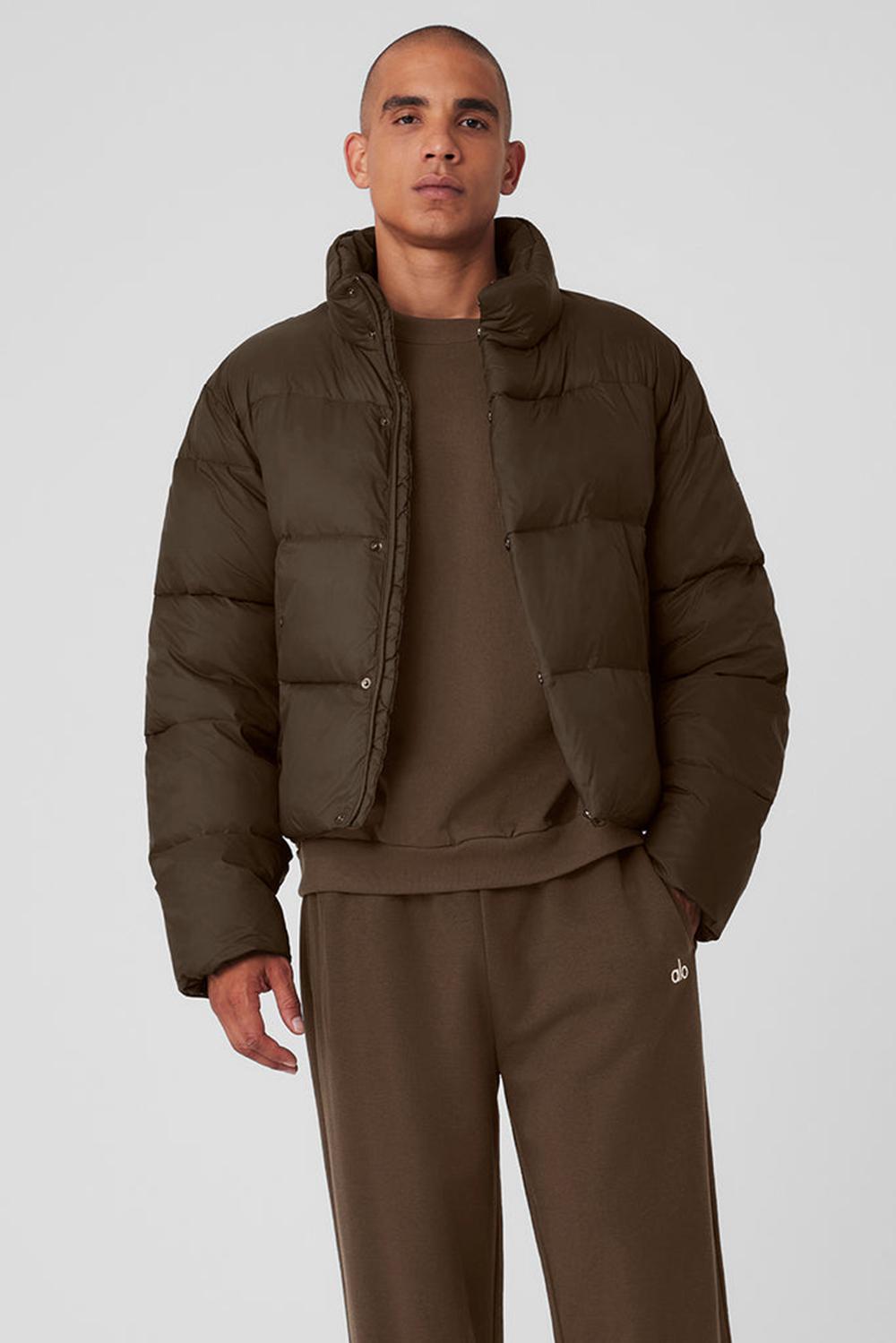 Espresso Men Alo Yoga Platinum Puffer Jacket | Australia  90278-IWRS
