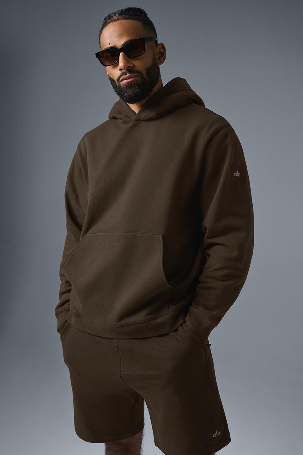 Espresso Men Alo Yoga Renown Heavy Weight Hoodie | Australia  39125-CVFM
