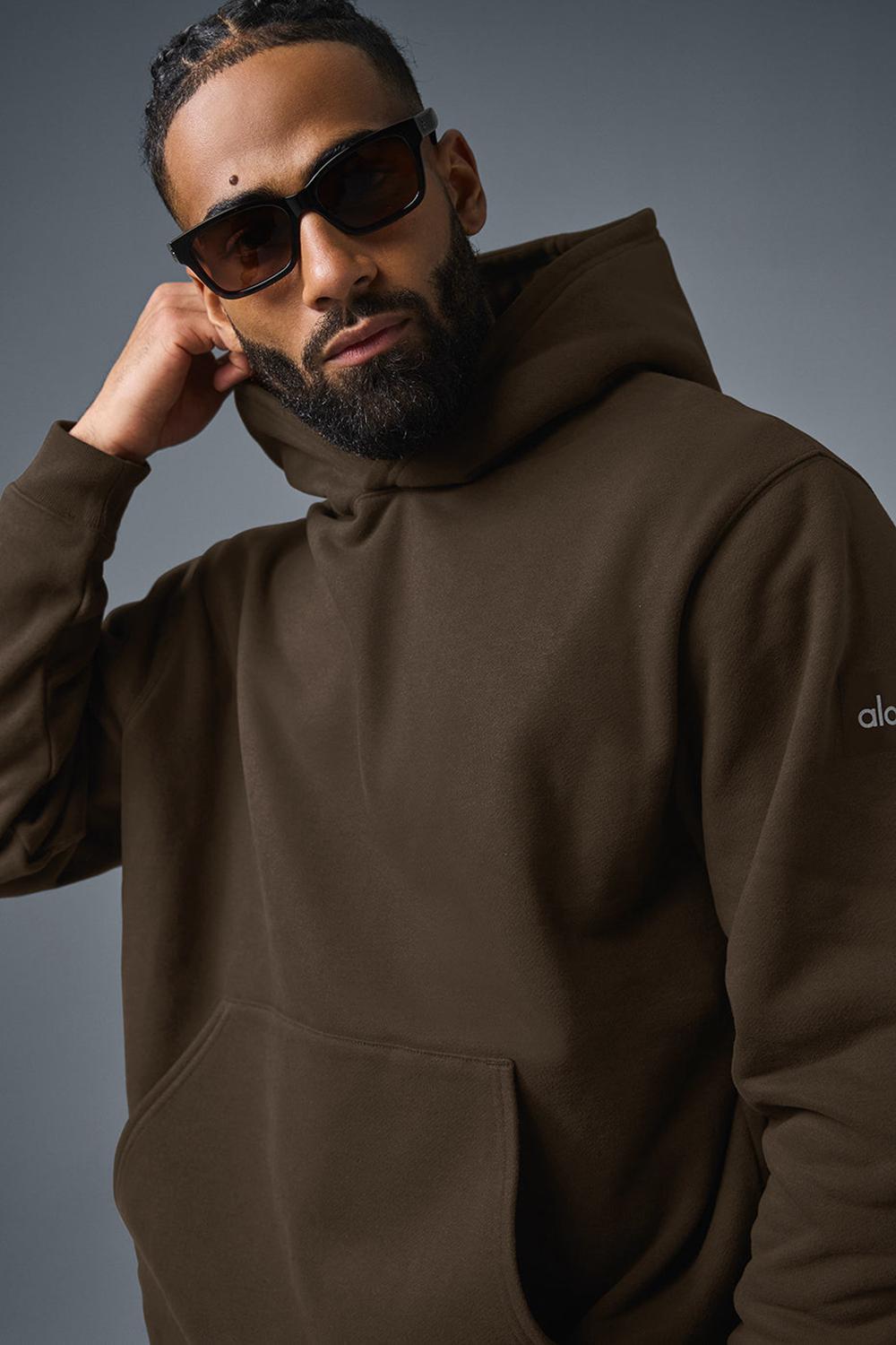 Espresso Men Alo Yoga Renown Heavy Weight Hoodie | Australia  39125-CVFM