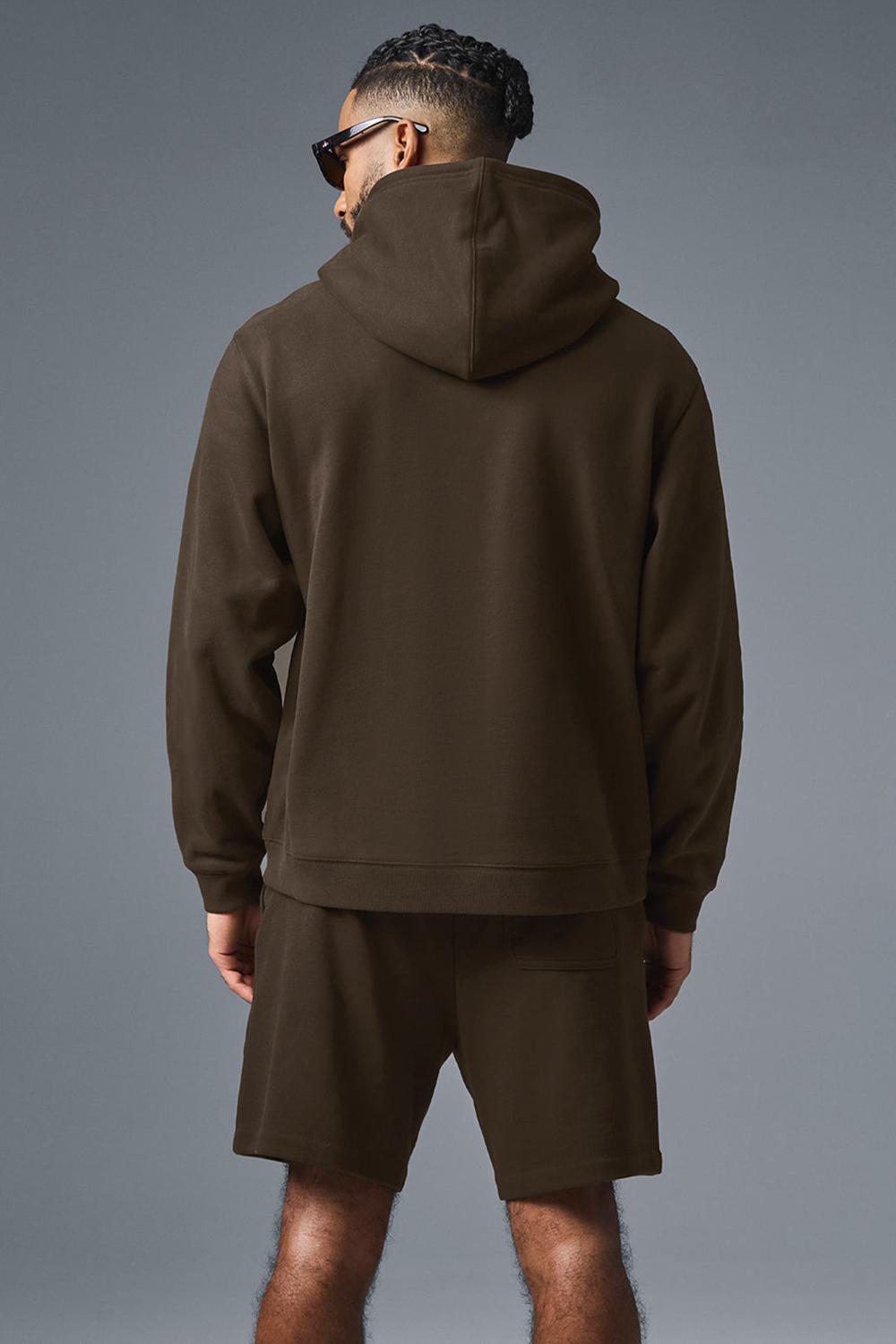 Espresso Men Alo Yoga Renown Heavy Weight Hoodie | Australia  39125-CVFM