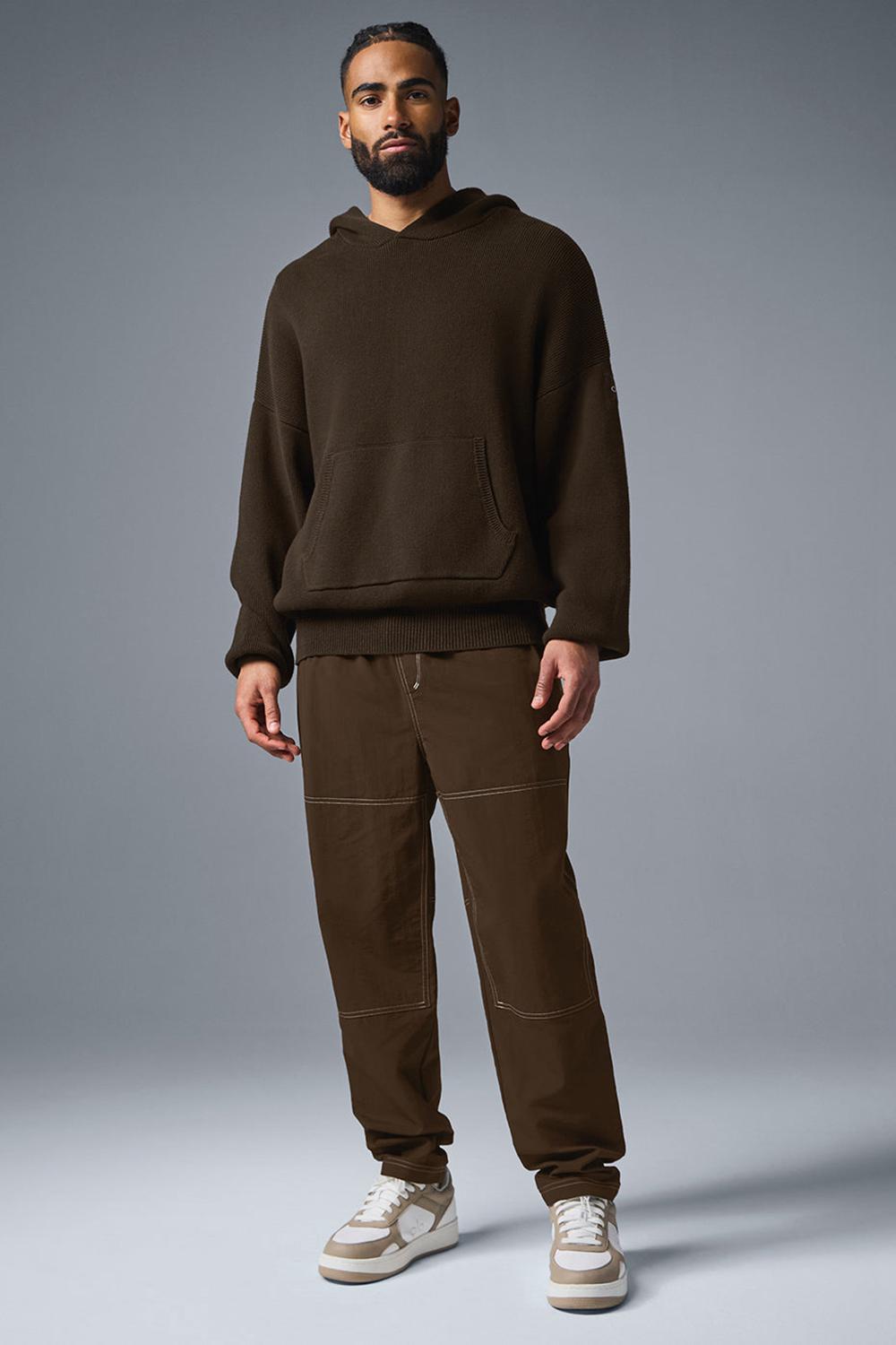 Espresso Men Alo Yoga Scholar Hooded Sweater | Australia  64053-ANKW
