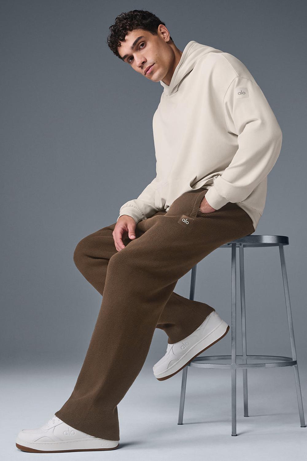 Espresso Men Alo Yoga Scholar Straight Leg Sweatpant | Australia  50476-QJWB