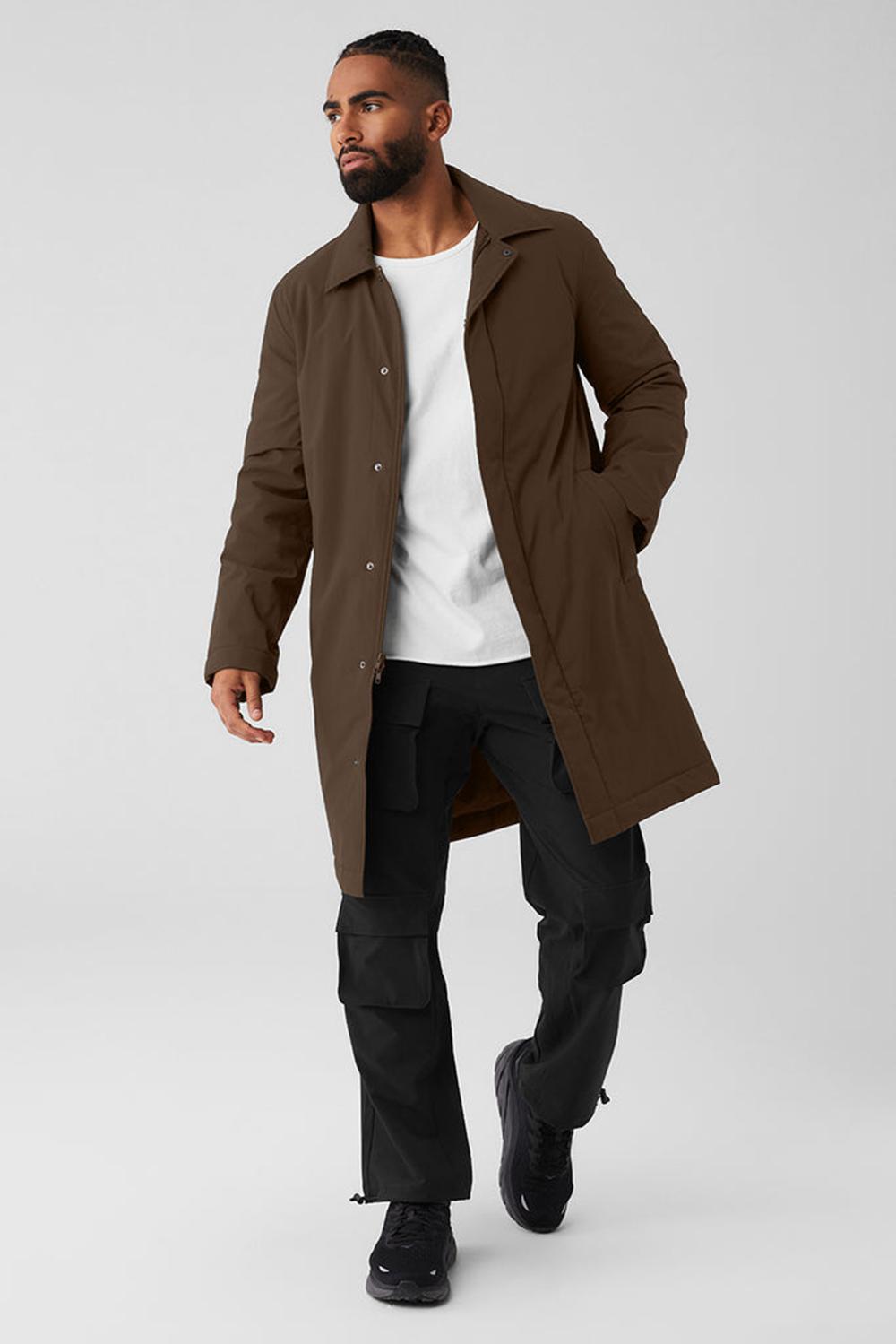 Espresso Men Alo Yoga Signature Overcoat | Australia  97384-ADTS