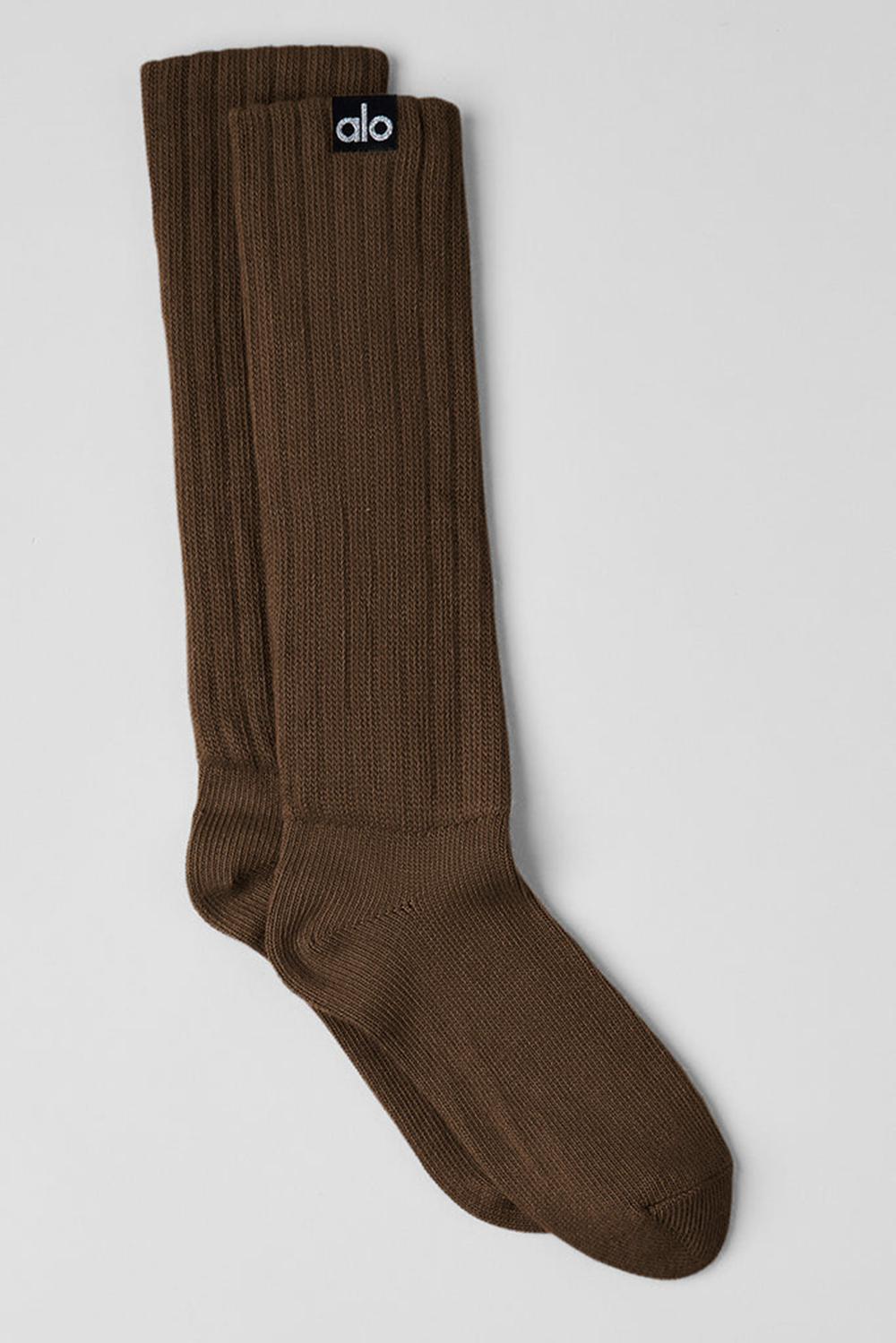 Espresso Men Alo Yoga Unisex Scrunch Sock | Australia  72605-NMAO