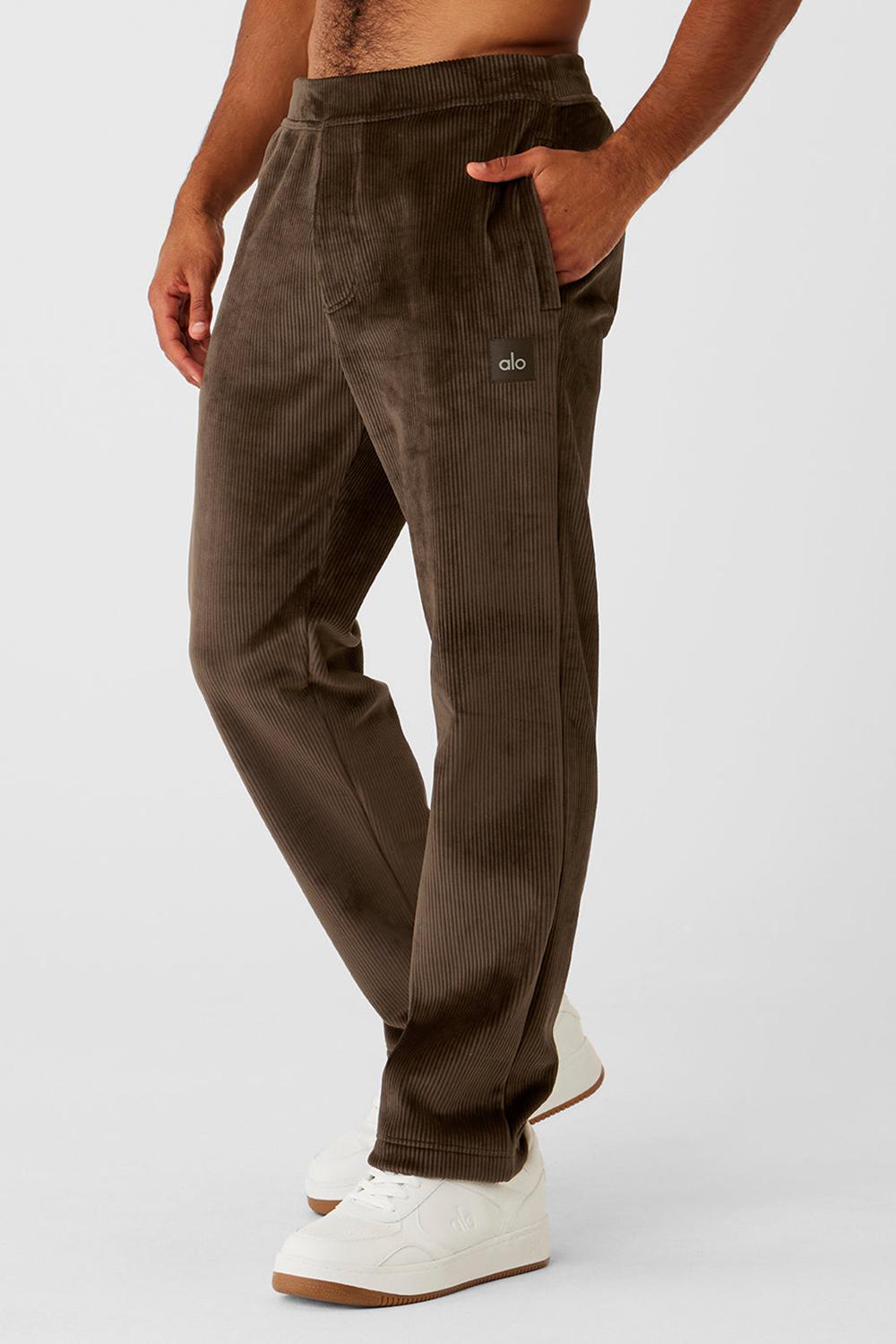 Espresso Men Alo Yoga Velour Baller Pant | Australia  03952-AGZU
