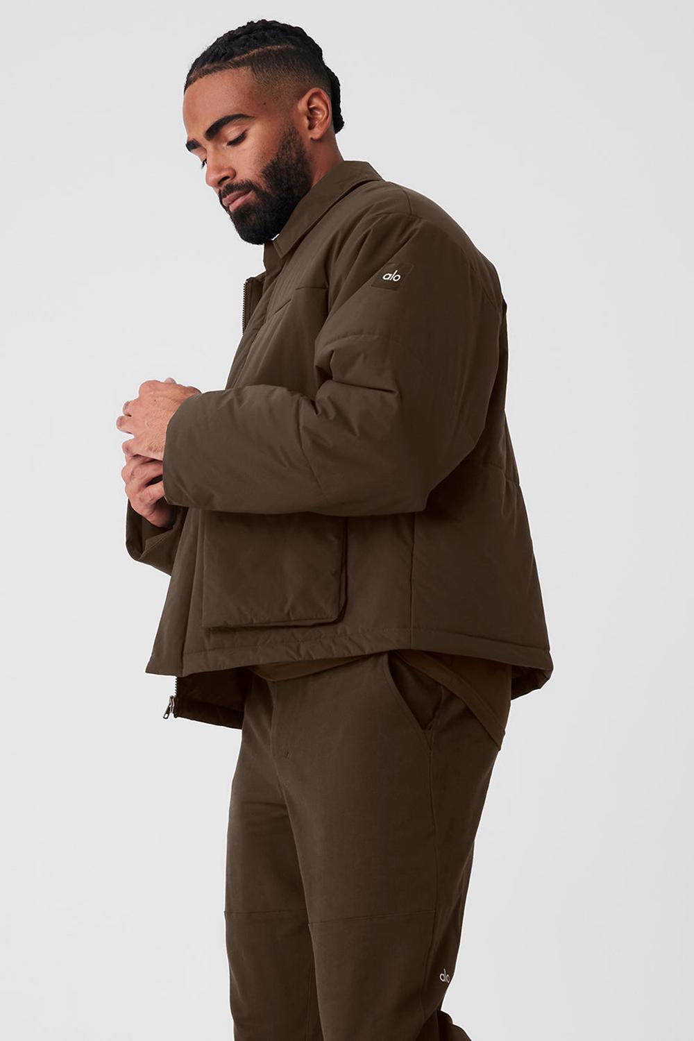 Espresso Men Alo Yoga Voyage Utility Cargo Jacket | Australia  13097-INFK