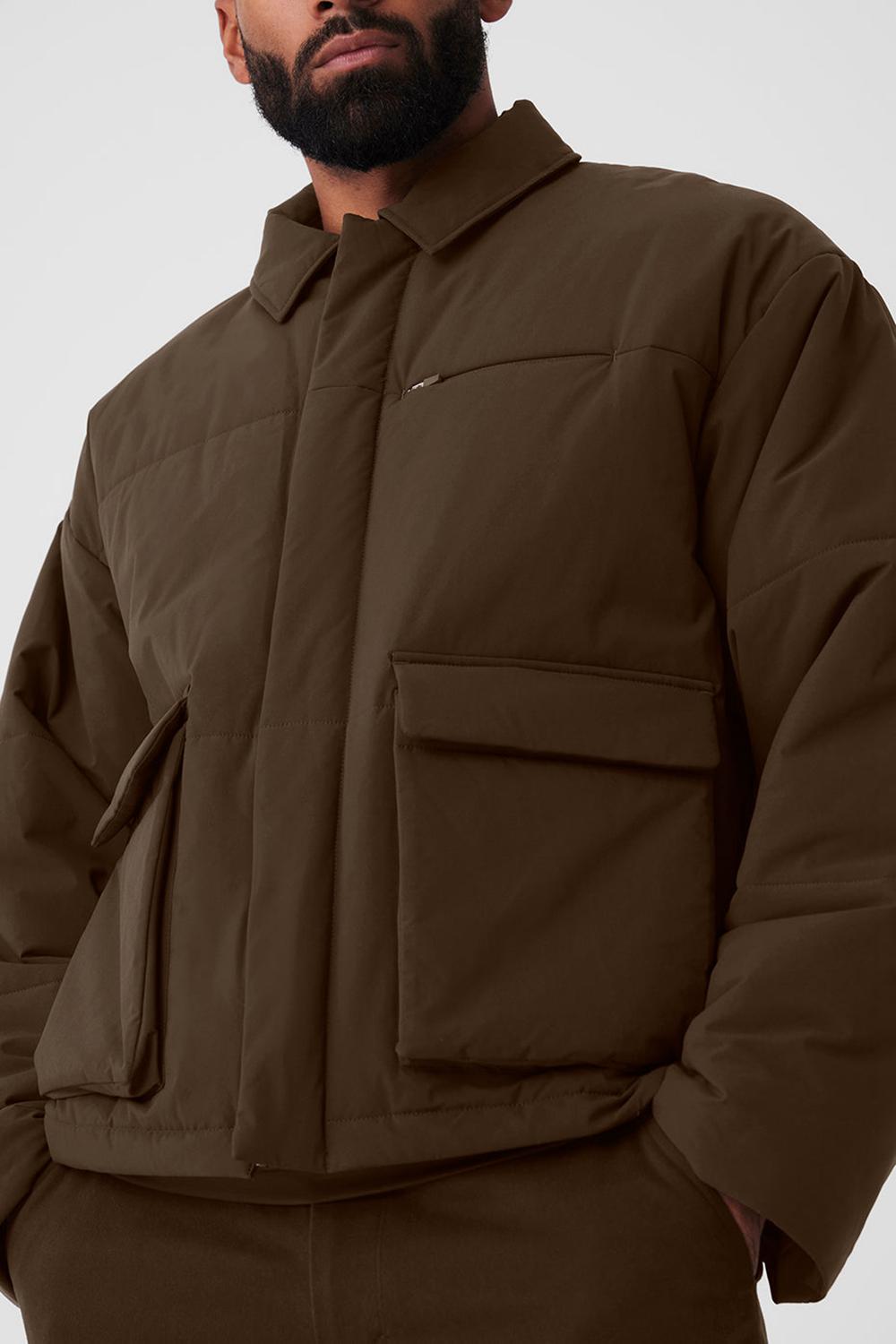 Espresso Men Alo Yoga Voyage Utility Cargo Jacket | Australia  13097-INFK