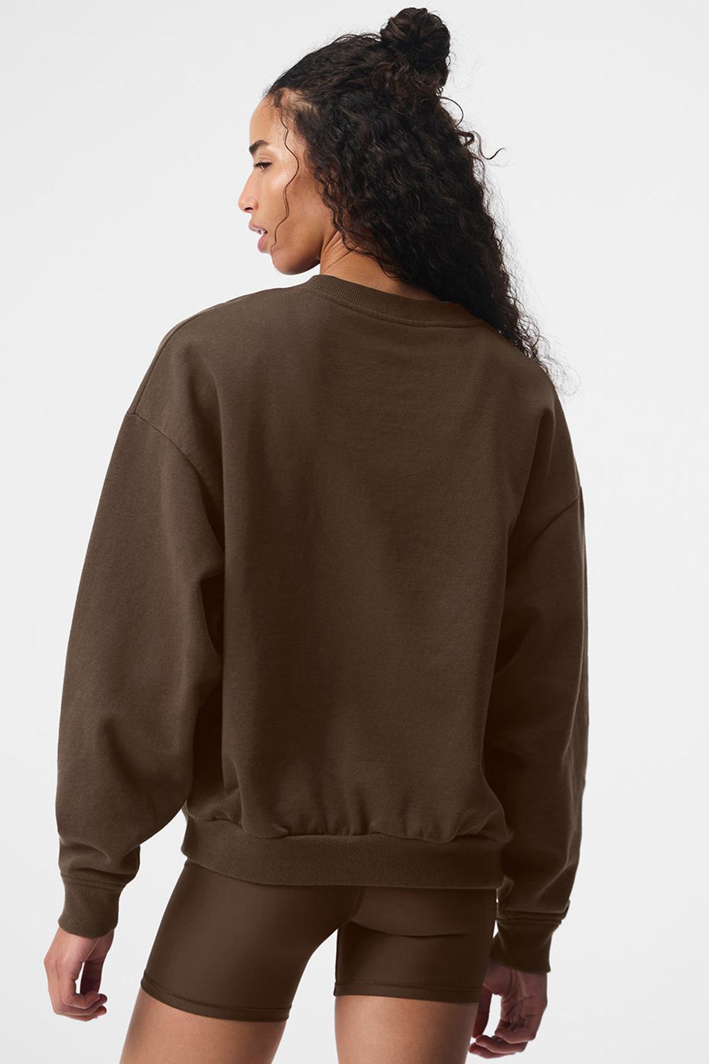 Espresso Women Alo Yoga Accolade Crew Neck Pullover | Australia  82941-HKAE