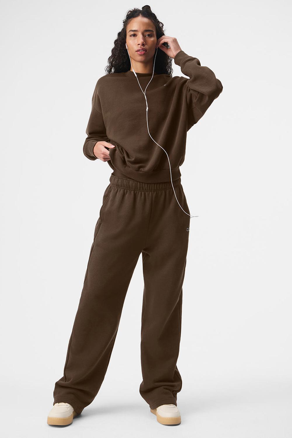 Espresso Women Alo Yoga Accolade Crew Neck Pullover | Australia  82941-HKAE