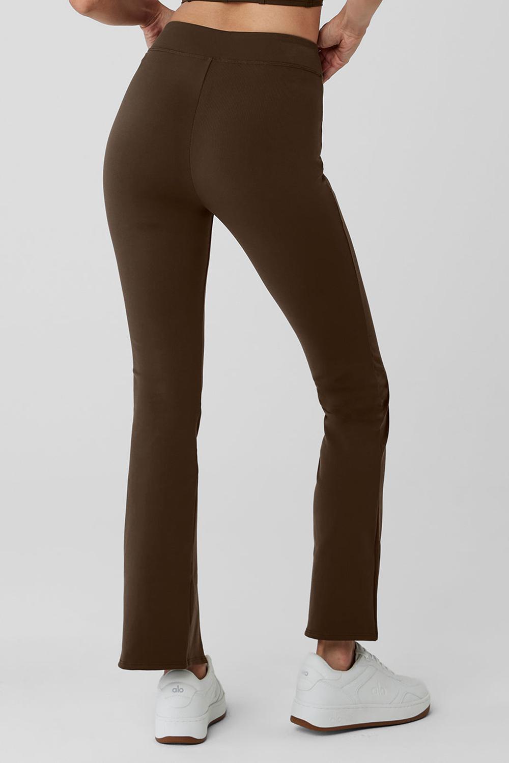 Espresso Women Alo Yoga Airbrush High-Waist 7/8 Flutter Legging | Australia  37109-TBKA