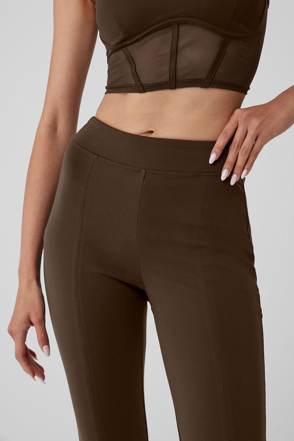 Espresso Women Alo Yoga Airbrush High-Waist 7/8 Flutter Legging | Australia  37109-TBKA