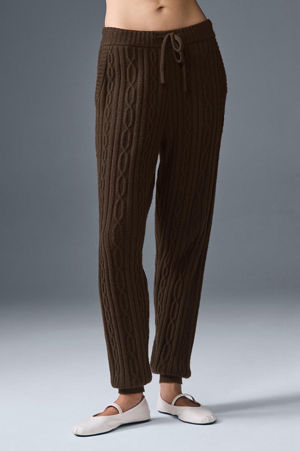 Espresso Women Alo Yoga Cable Knit Winter Bliss Pant | Australia  93140-JAGX