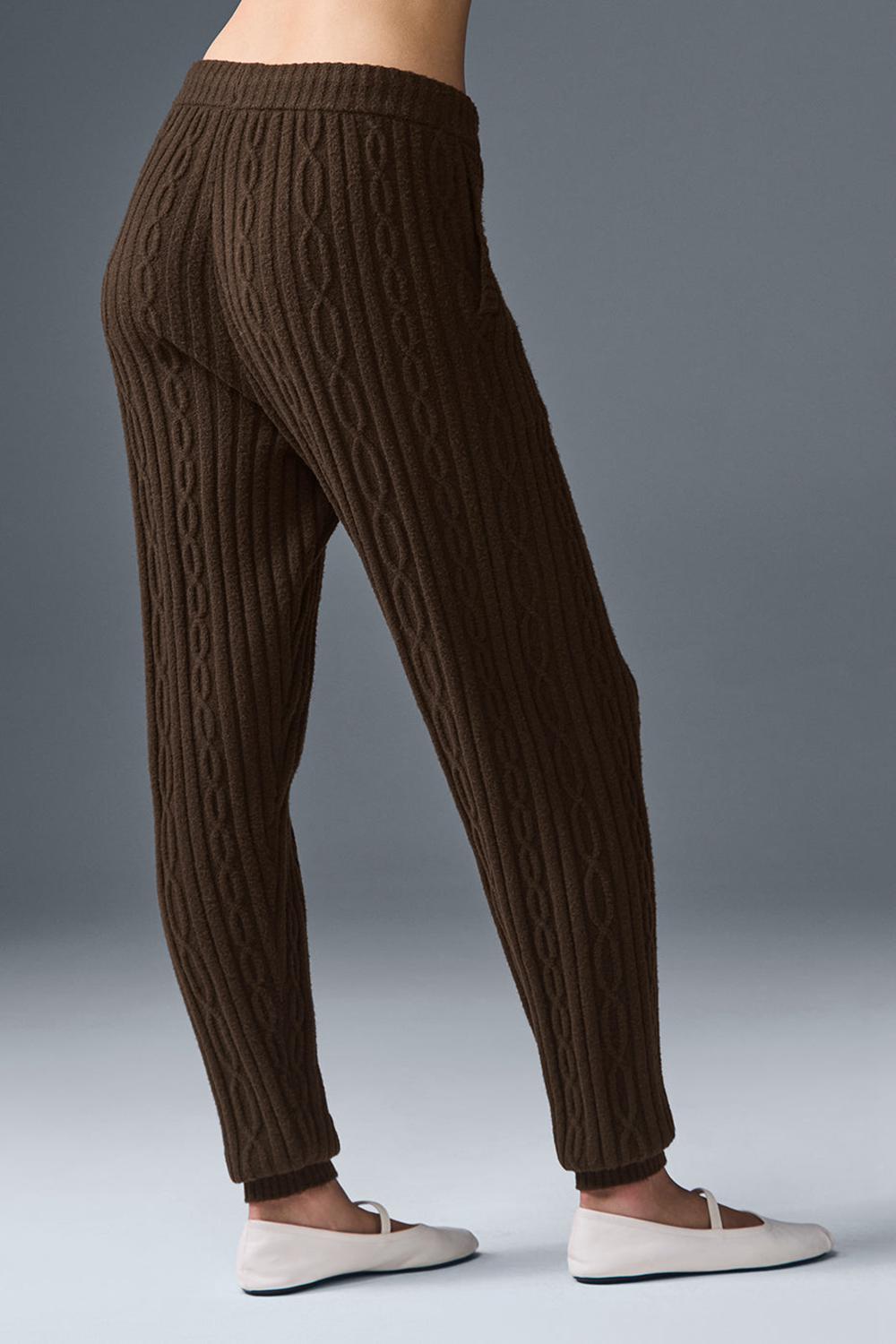 Espresso Women Alo Yoga Cable Knit Winter Bliss Pant | Australia  93140-JAGX