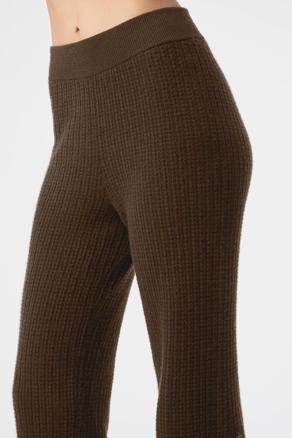 Espresso Women Alo Yoga Cashmere High-Waist Plush Waffle Pant | Australia  43589-XSNF