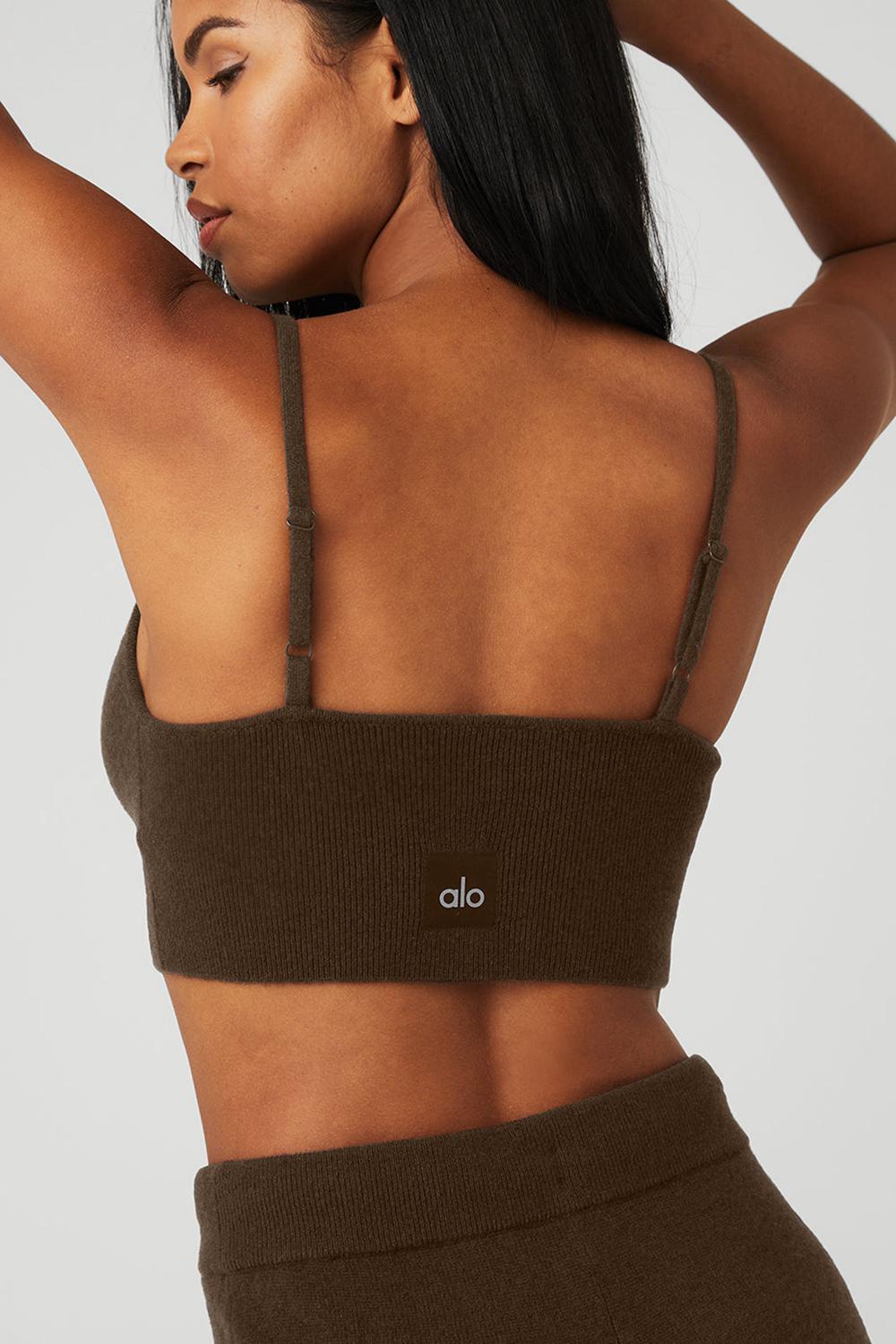 Espresso Women Alo Yoga Cashmere Jet Set Bra | Australia  16732-EXAP