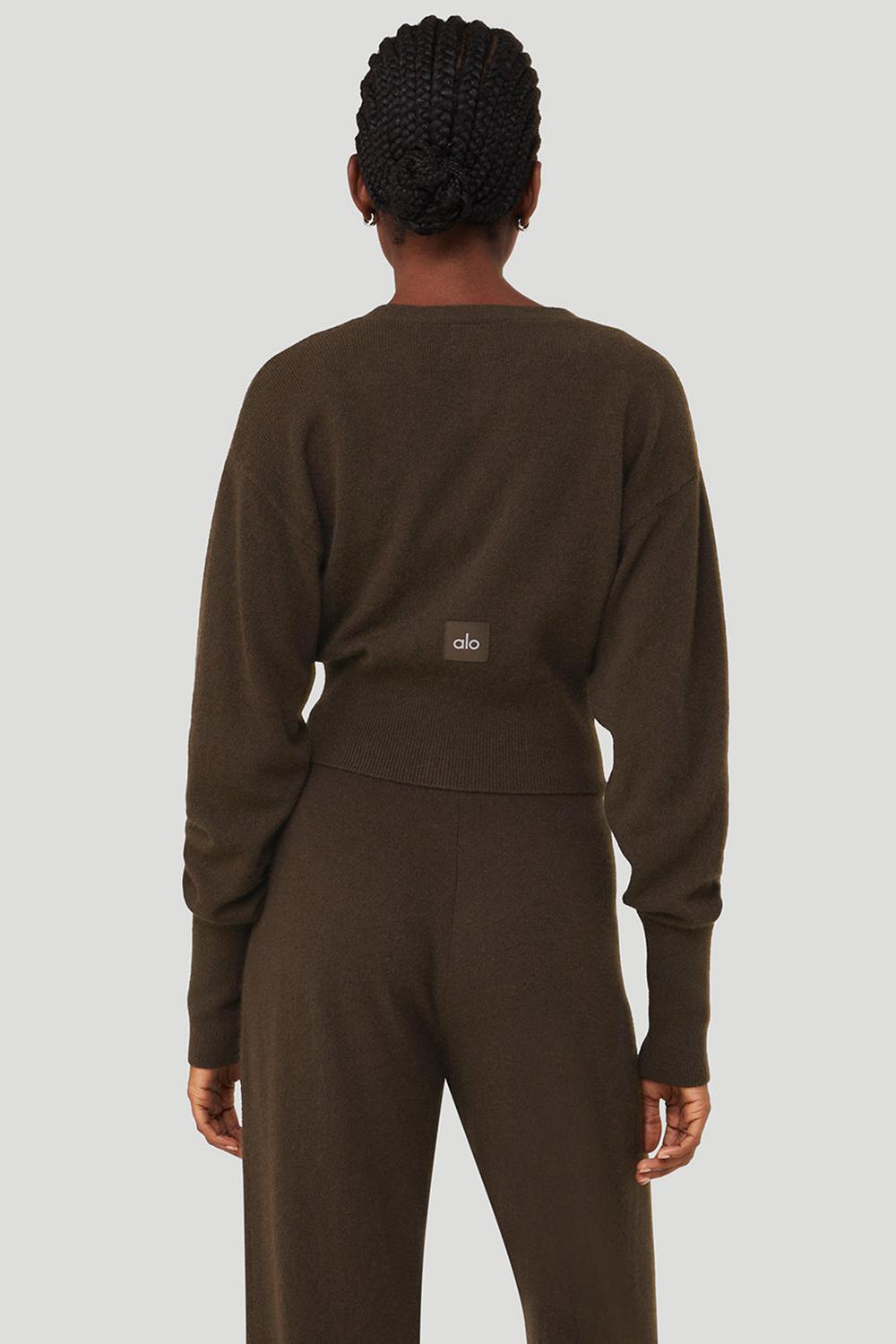 Espresso Women Alo Yoga Cashmere Jet Set Cardigan | Australia  50792-CFPO