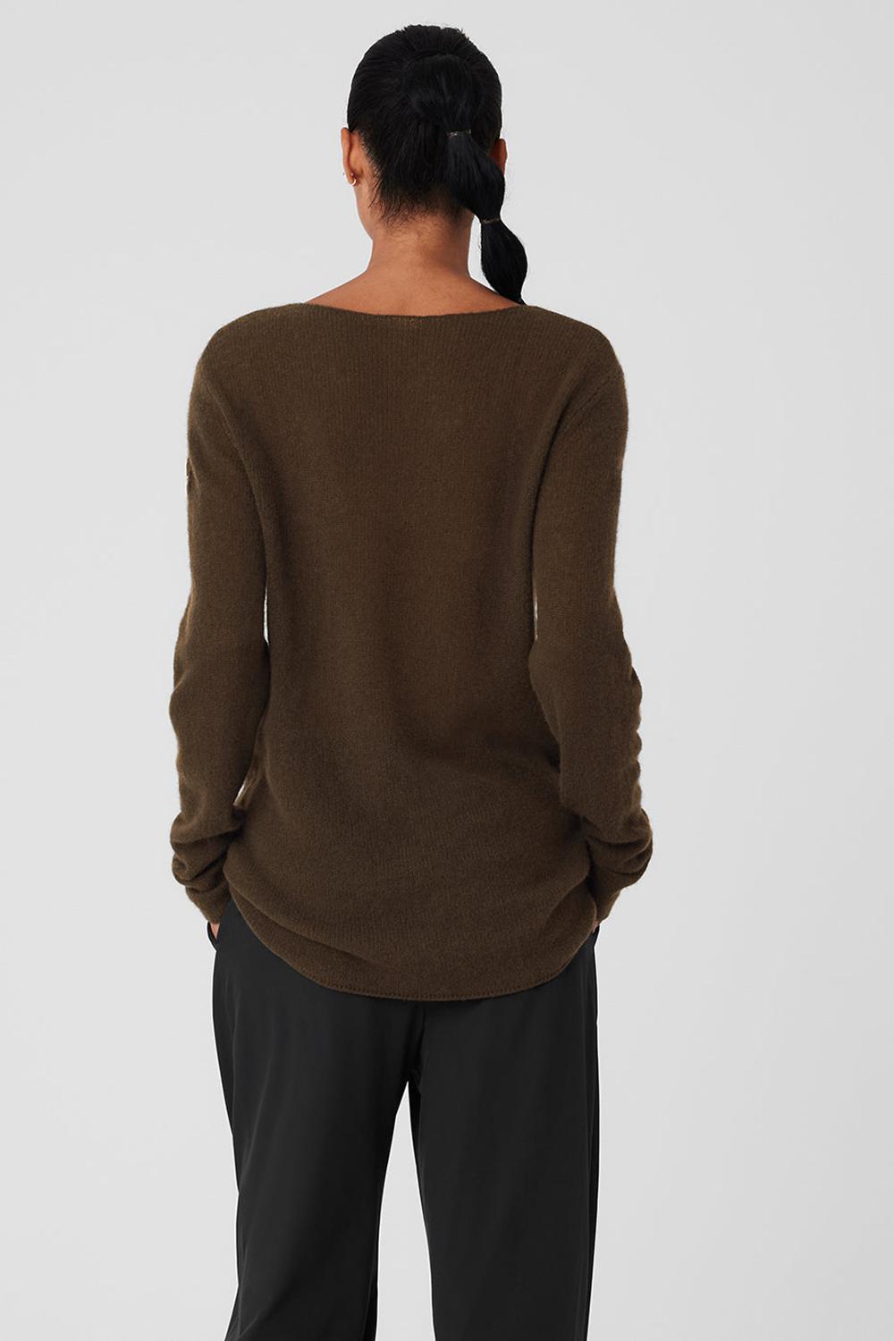Espresso Women Alo Yoga Cashmere Reform Long Sleeve | Australia  29861-IBJN