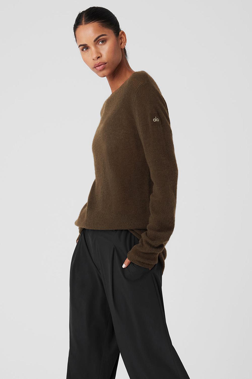 Espresso Women Alo Yoga Cashmere Reform Long Sleeve | Australia  29861-IBJN