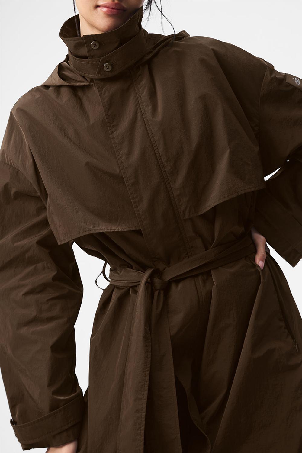 Espresso Women Alo Yoga Crinkle On The Move Trench Coat | Australia  10594-SBCA