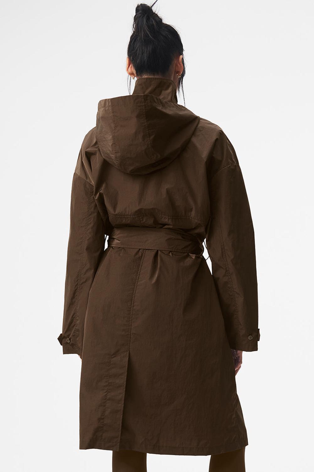 Espresso Women Alo Yoga Crinkle On The Move Trench Coat | Australia  10594-SBCA