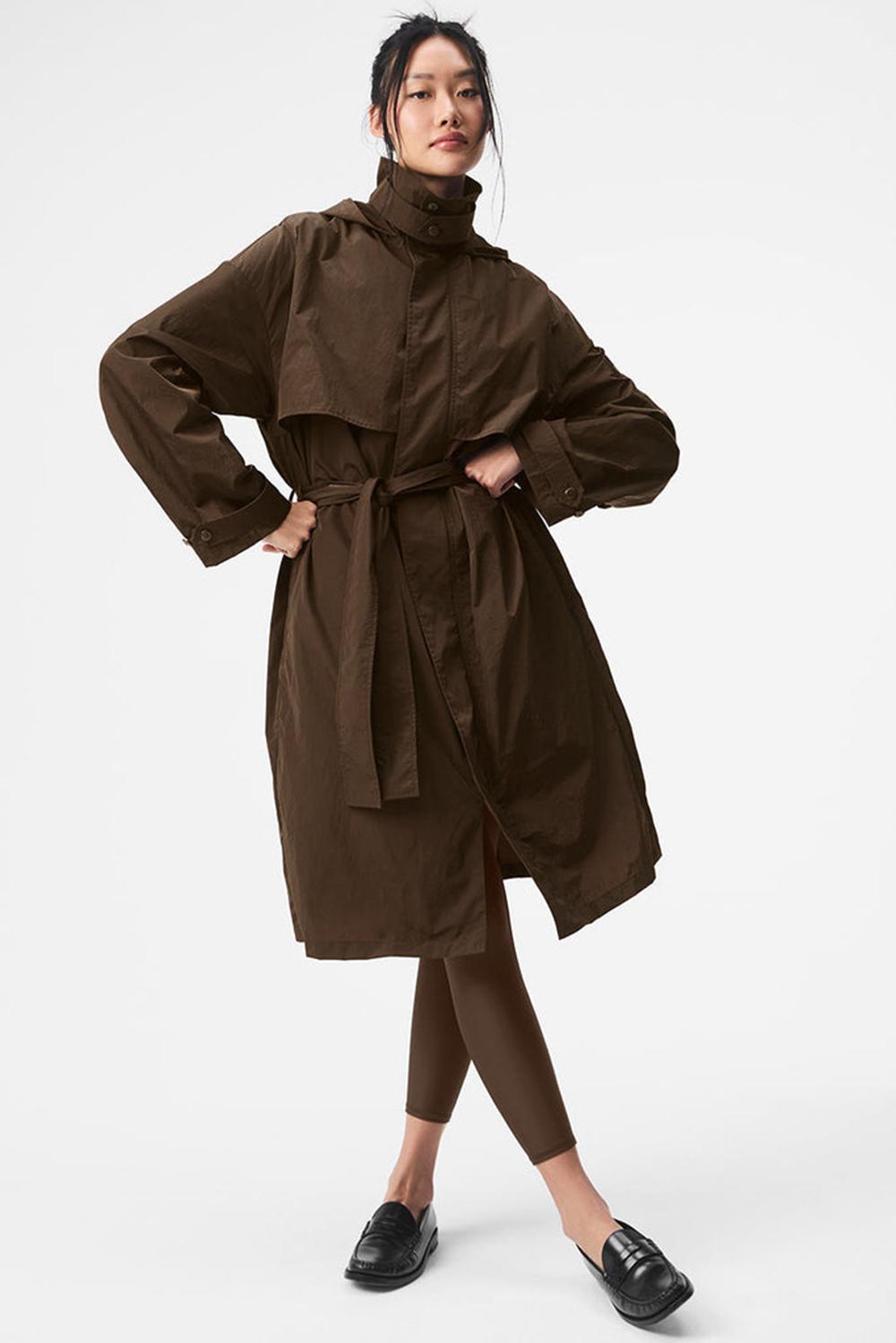 Espresso Women Alo Yoga Crinkle On The Move Trench Coat | Australia  10594-SBCA