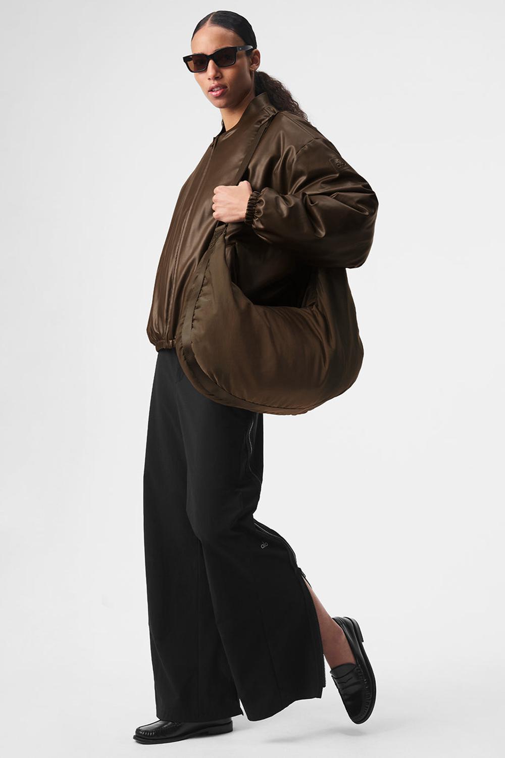 Espresso Women Alo Yoga Faux Leather Premier Bomber Jacket | Australia  81240-IJRD
