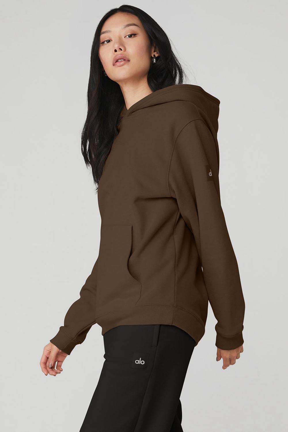 Espresso Women Alo Yoga Renown Heavy Weight Hoodie | Australia  68247-NMTW