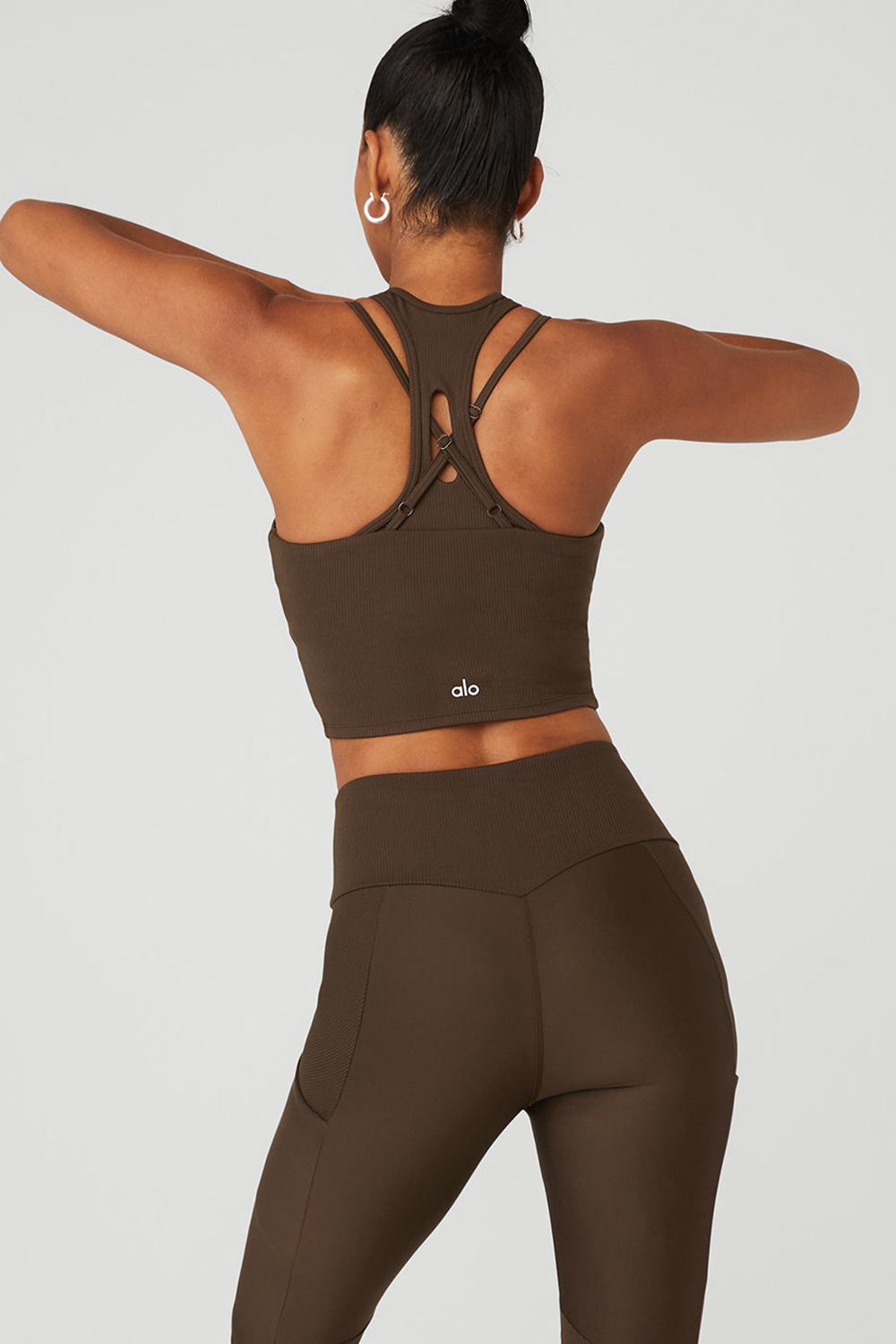 Espresso Women Alo Yoga Ribbed Airlift Enchanted Bra Tank | Australia  17306-SWIR