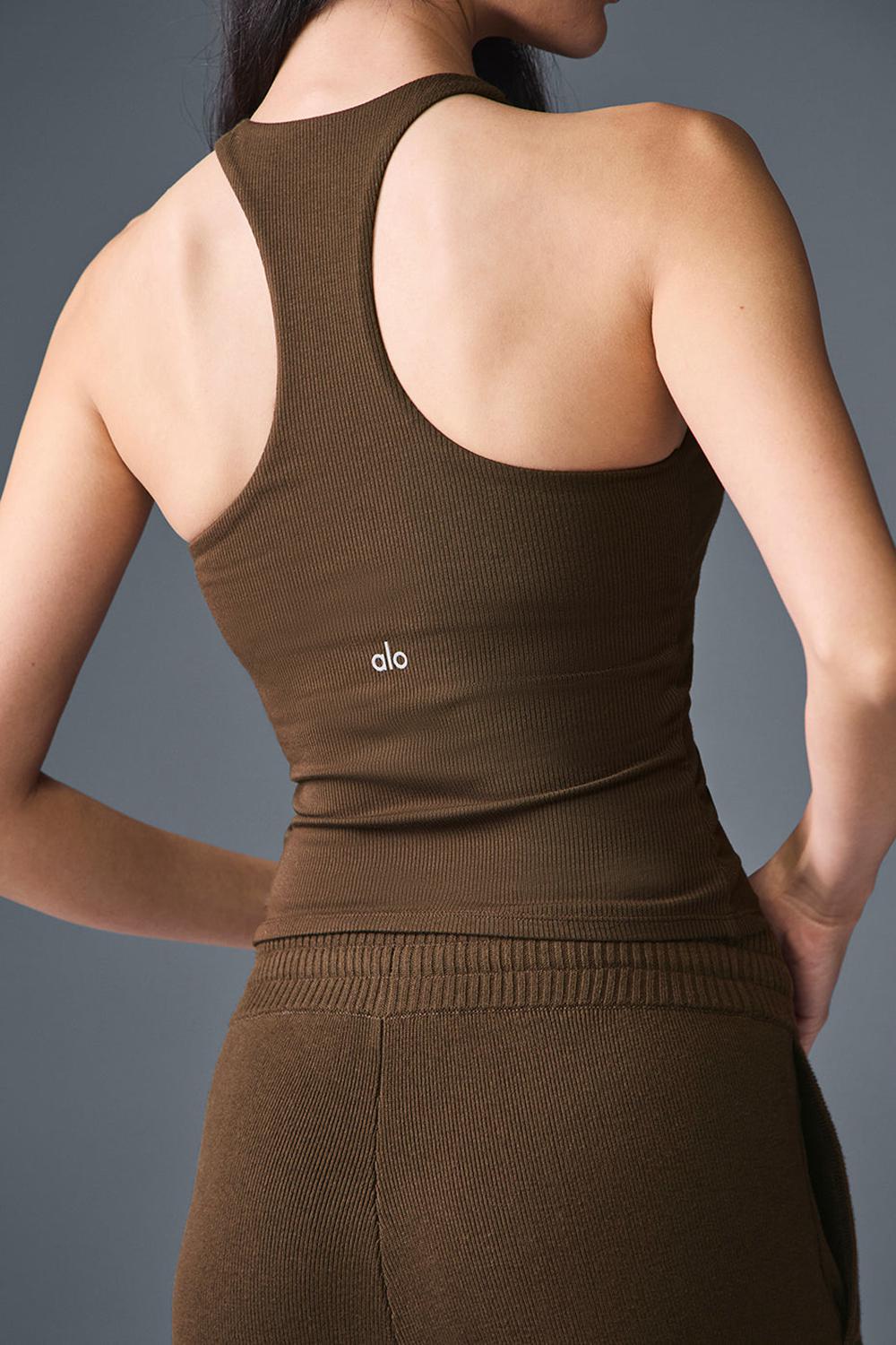 Espresso Women Alo Yoga Ribbed Mesmerize Bra Tank | Australia  20547-NUGD