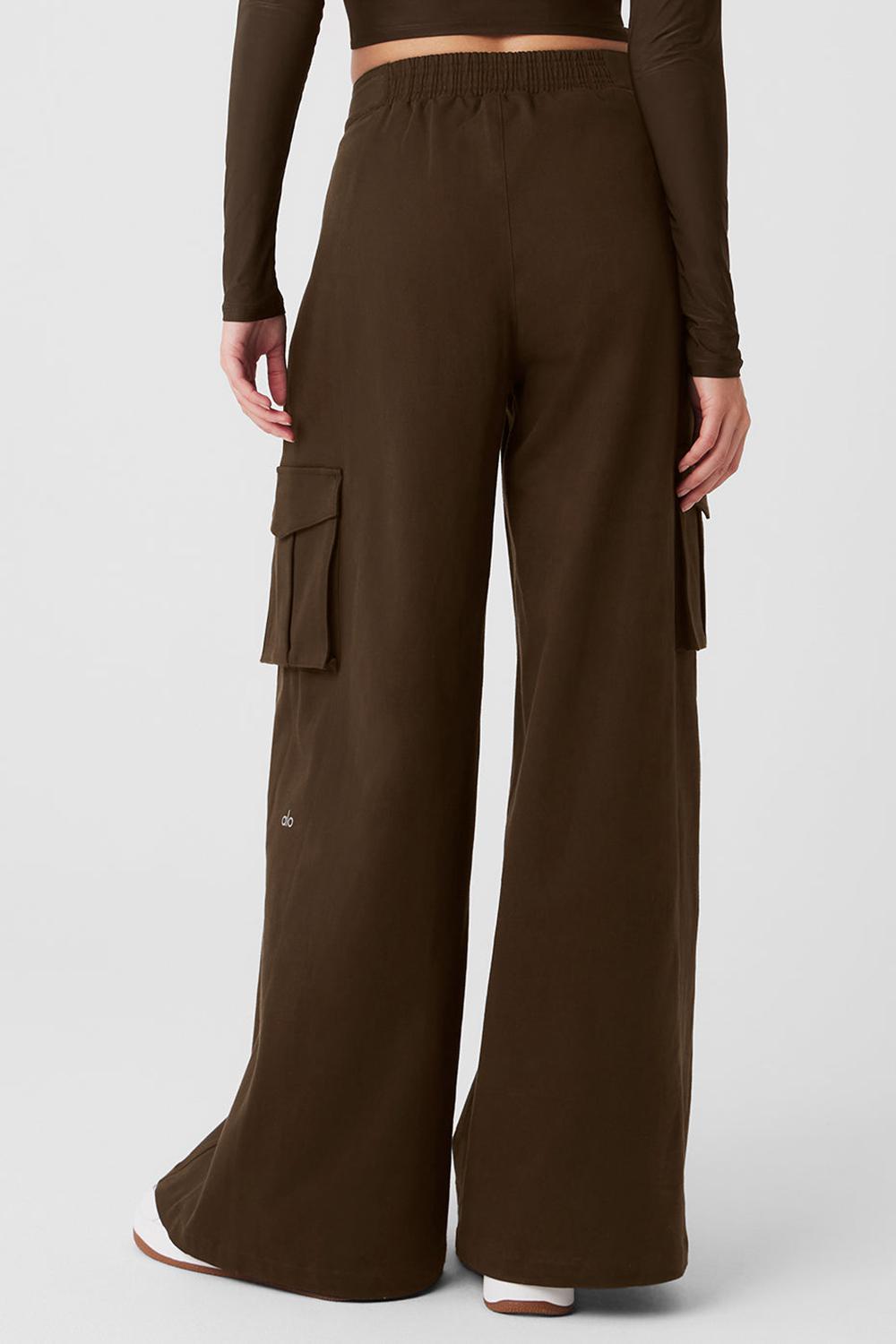 Espresso Women Alo Yoga Show Off Cargo Wide Leg Pant | Australia  86519-PHQM