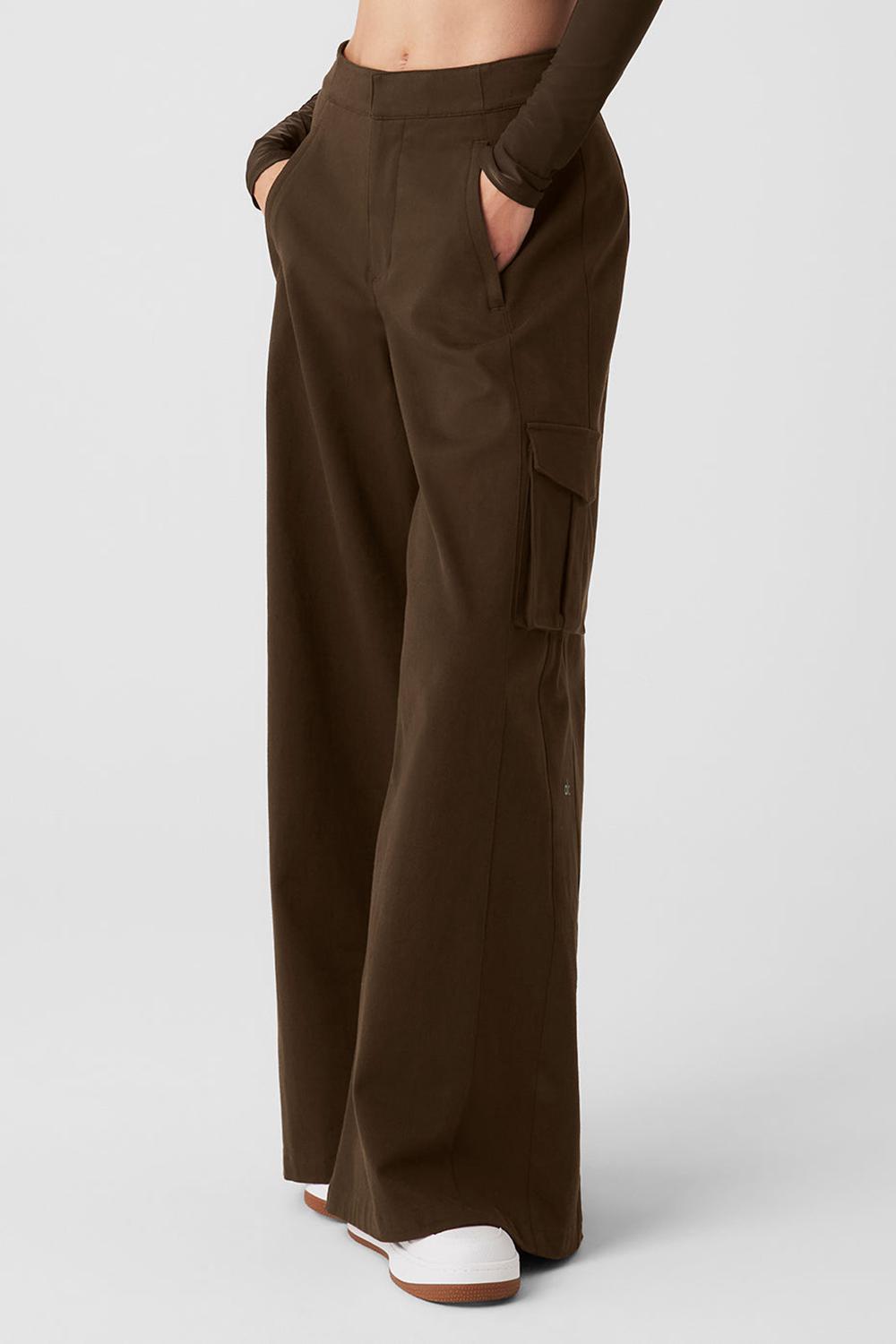 Espresso Women Alo Yoga Show Off Cargo Wide Leg Pant | Australia  86519-PHQM