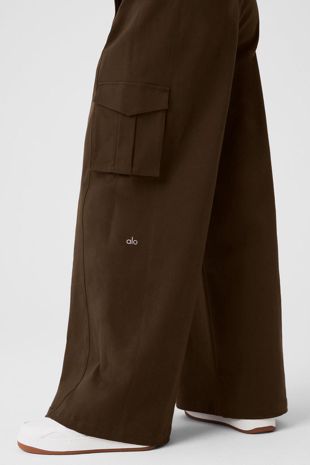 Espresso Women Alo Yoga Show Off Cargo Wide Leg Pant | Australia  86519-PHQM