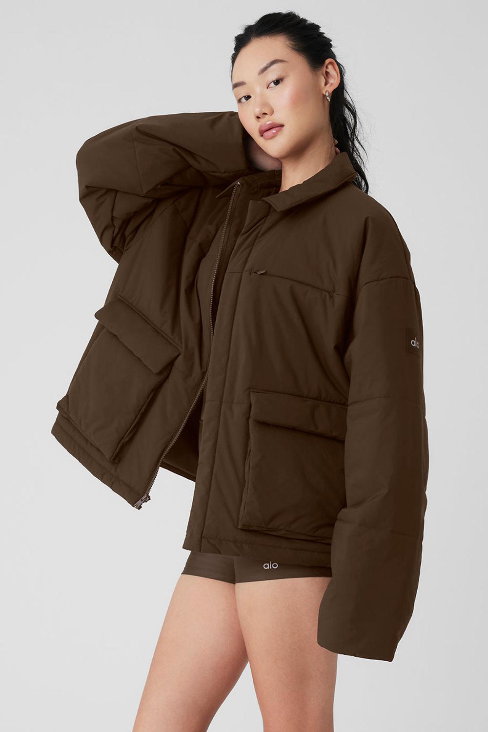 Espresso Women Alo Yoga Voyage Utility Cargo Jacket | Australia  91673-DYPT