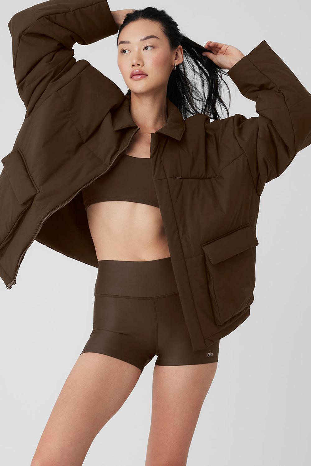 Espresso Women Alo Yoga Voyage Utility Cargo Jacket | Australia  91673-DYPT