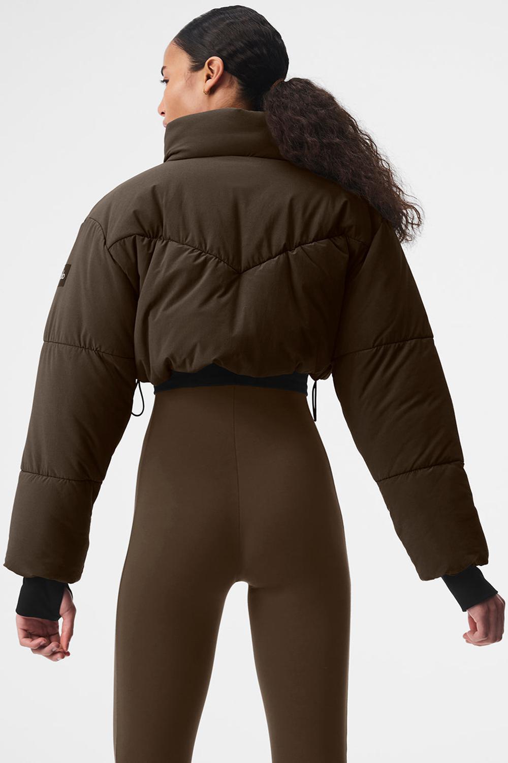 Espresso / Black Women Alo Yoga Main Act Corset Puffer Jacket | Australia  71230-GBDK