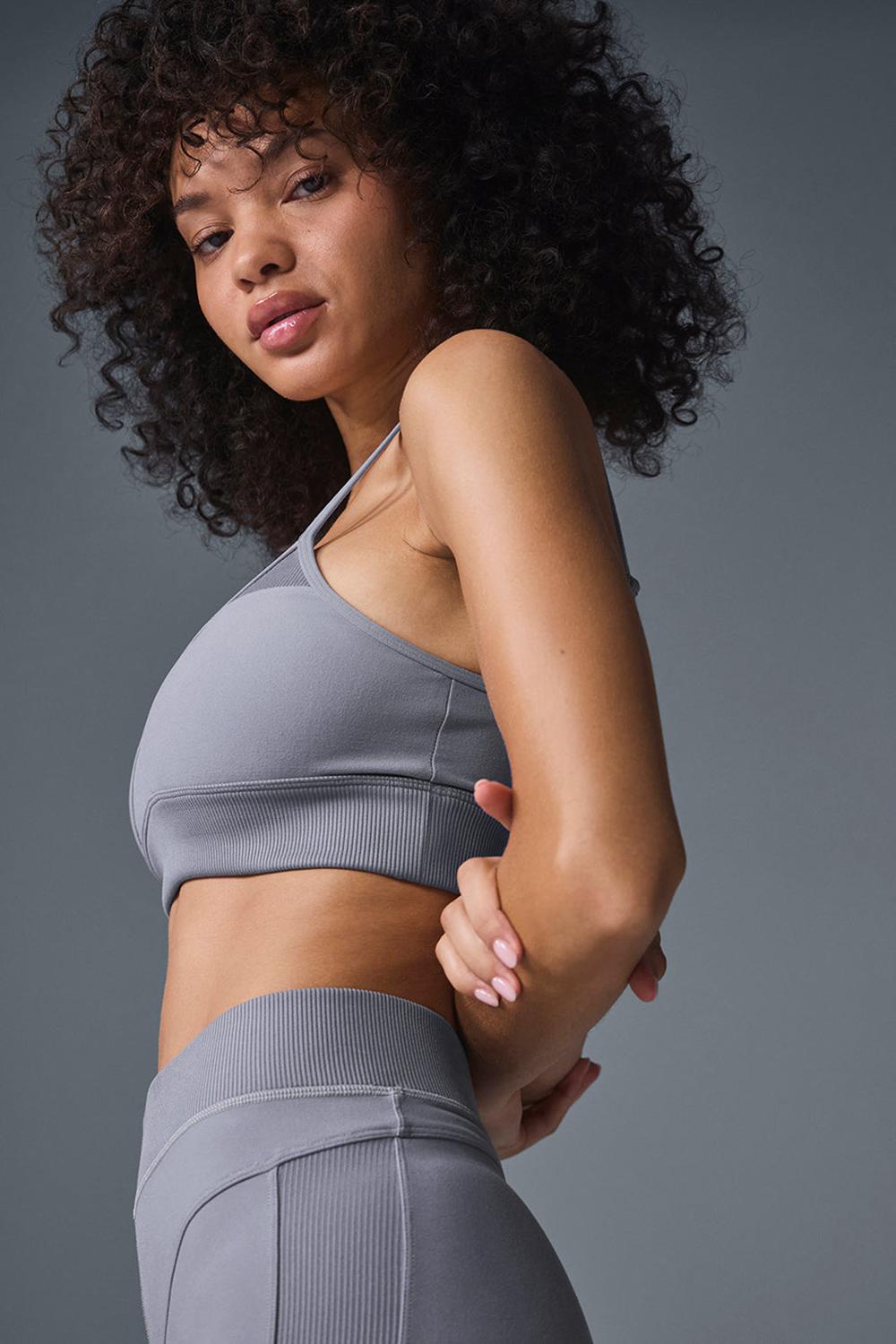 Fog Women Alo Yoga Alosoft Head Start Bra | Australia  27960-BHWJ